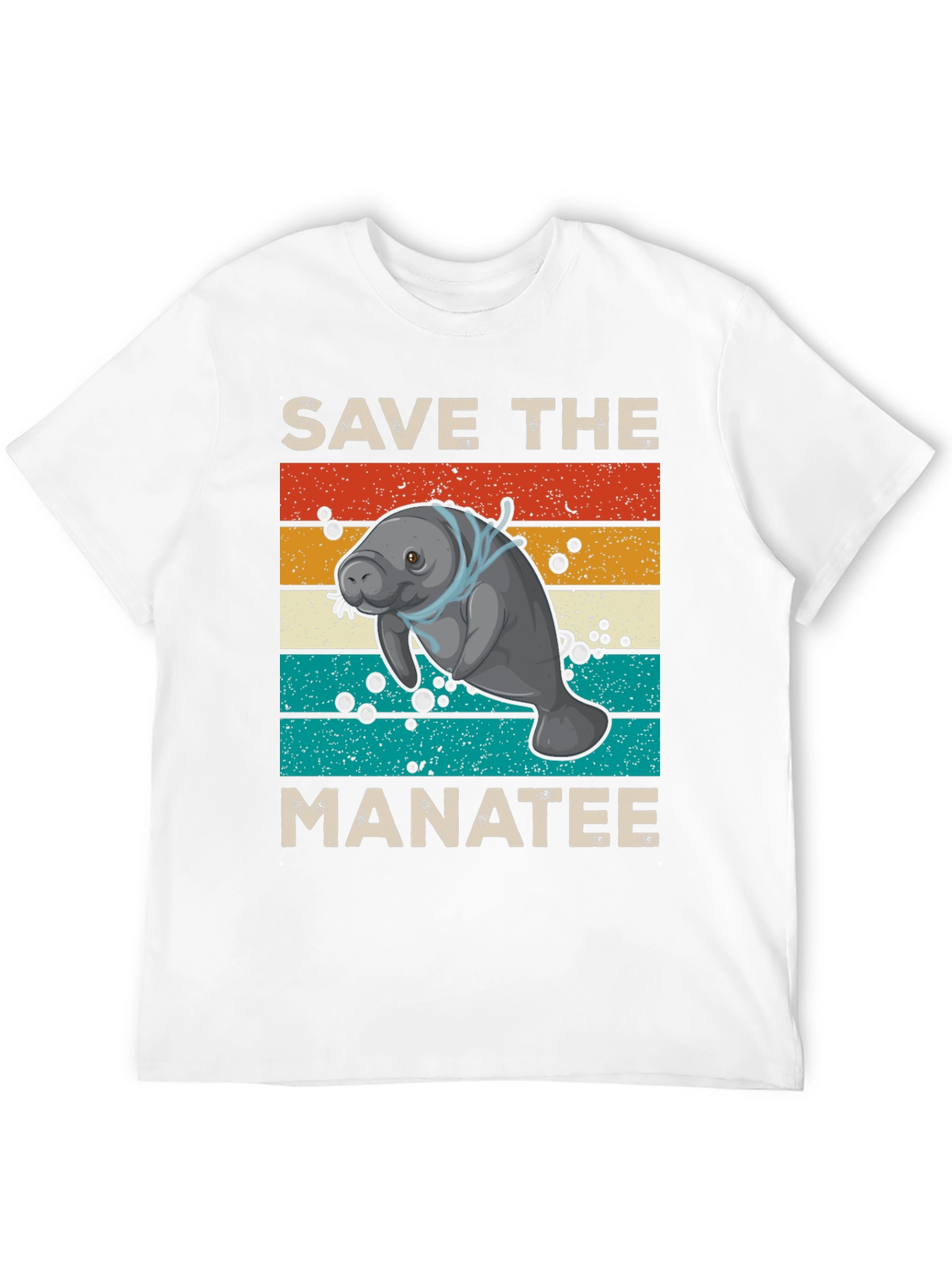 Black Save the Manatee Graphic T-Shirt - Eco-Friendly Sea Life Tee view 12