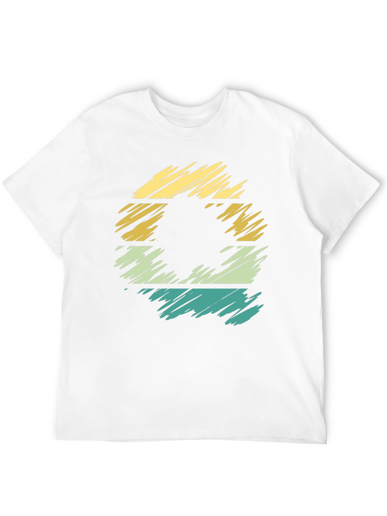 Black Retro Style Black T-Shirt with Striped Graphic view 12