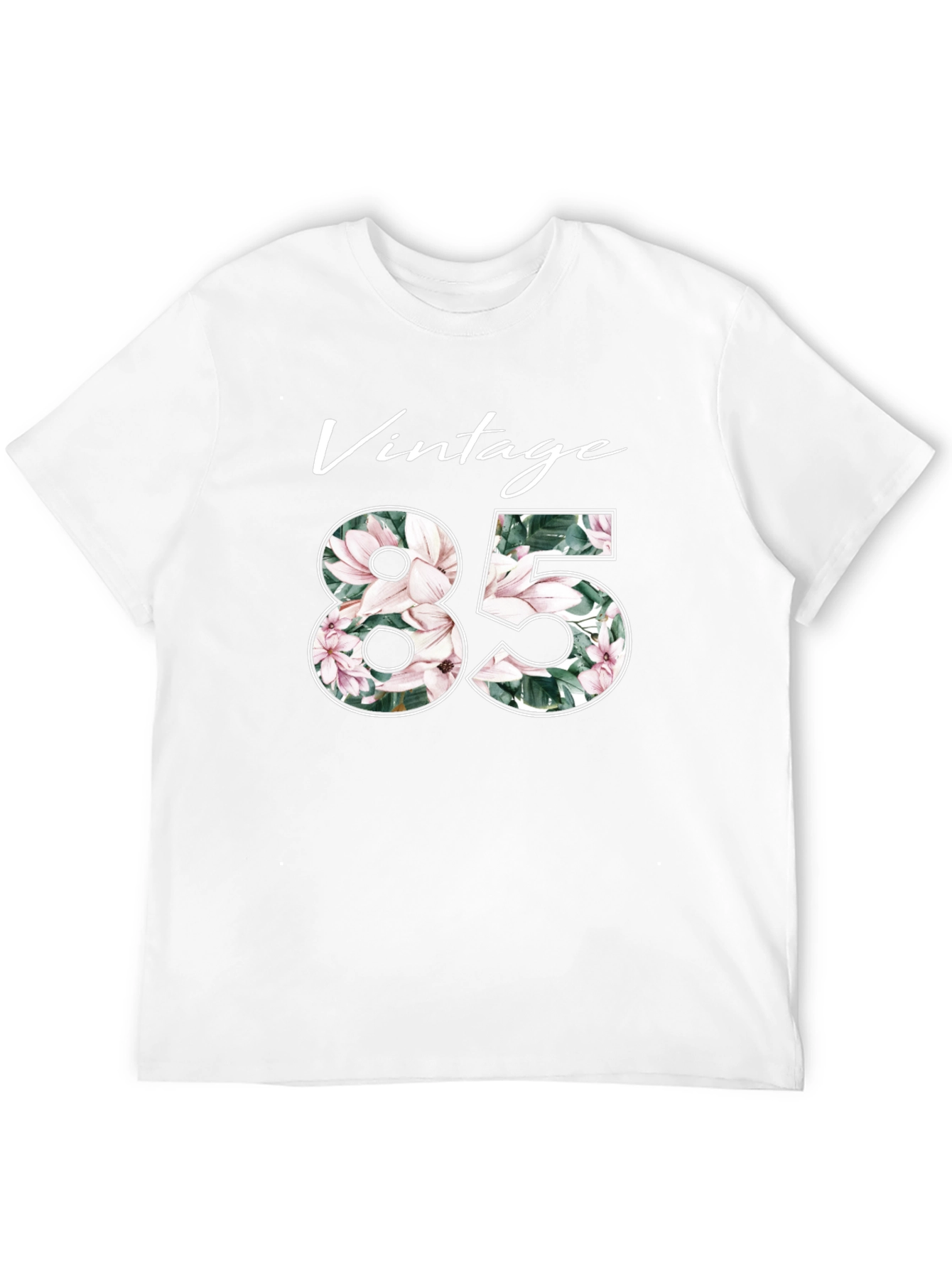 Black Vintage 85 Floral Design T-Shirt view 12