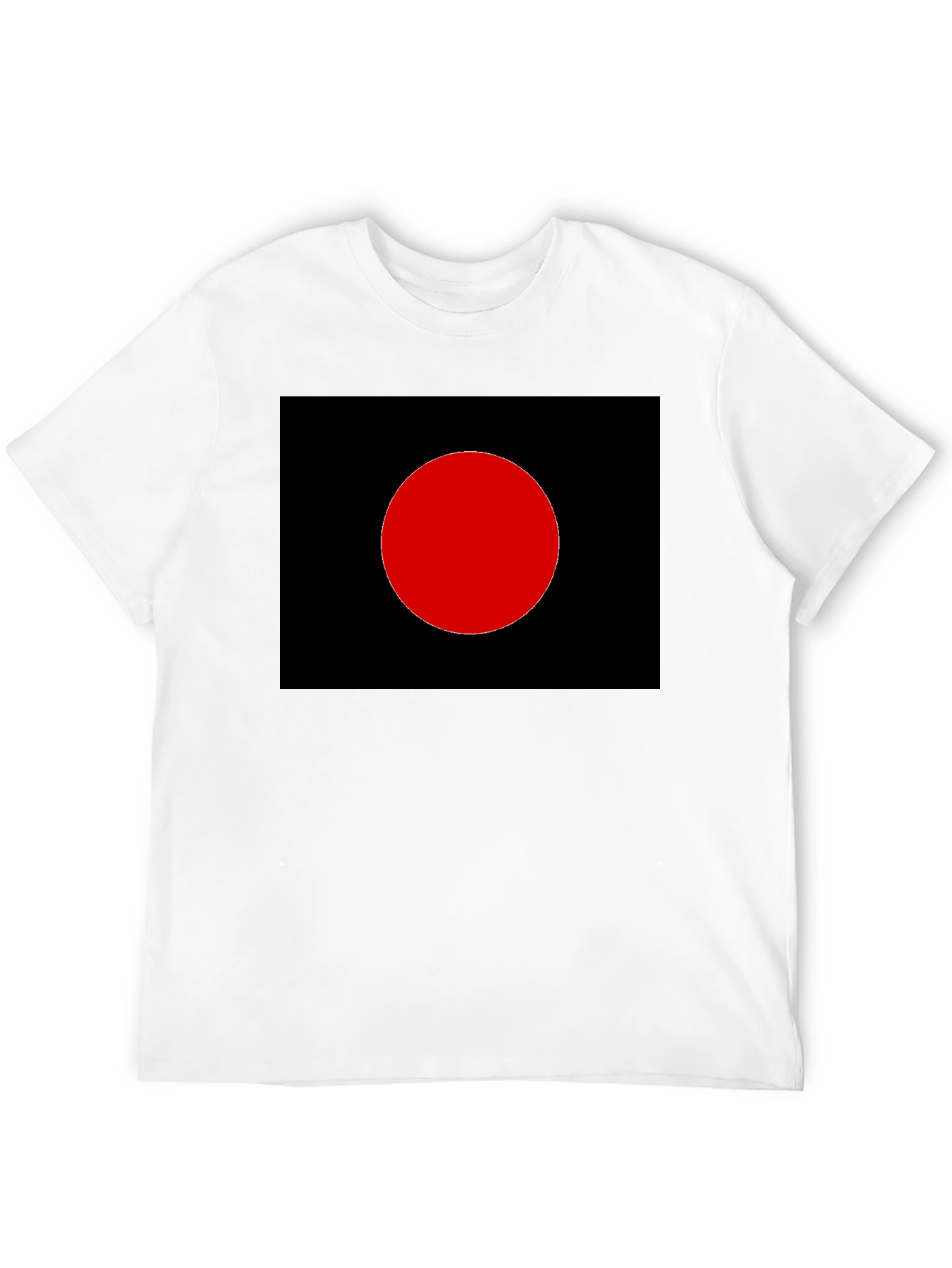 Black Minimalist Black T-Shirt - Red Circle Graphic view 12