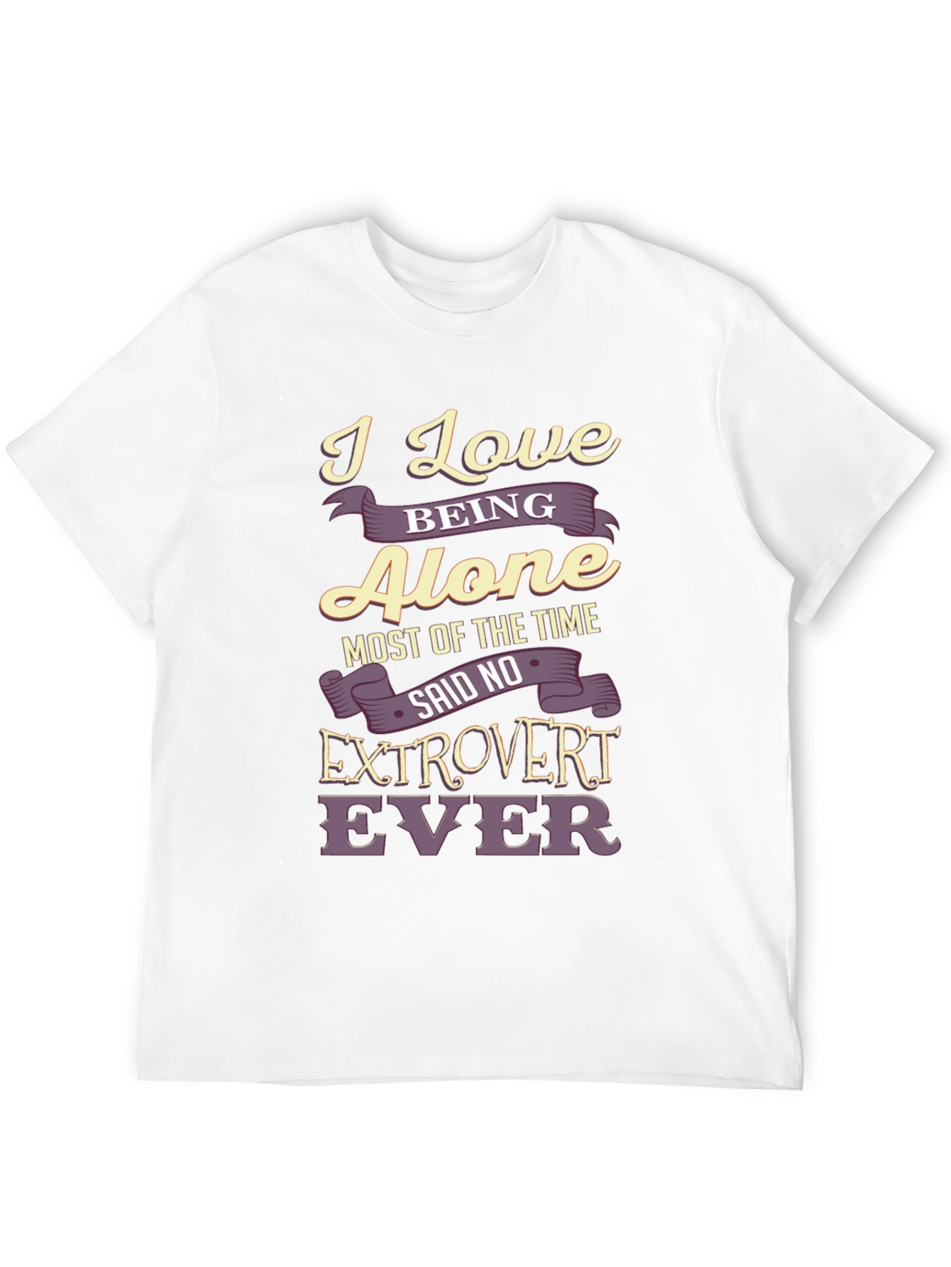 Black Introvert T-Shirt: I Love Being Alone - Funny Graphic Tee view 12