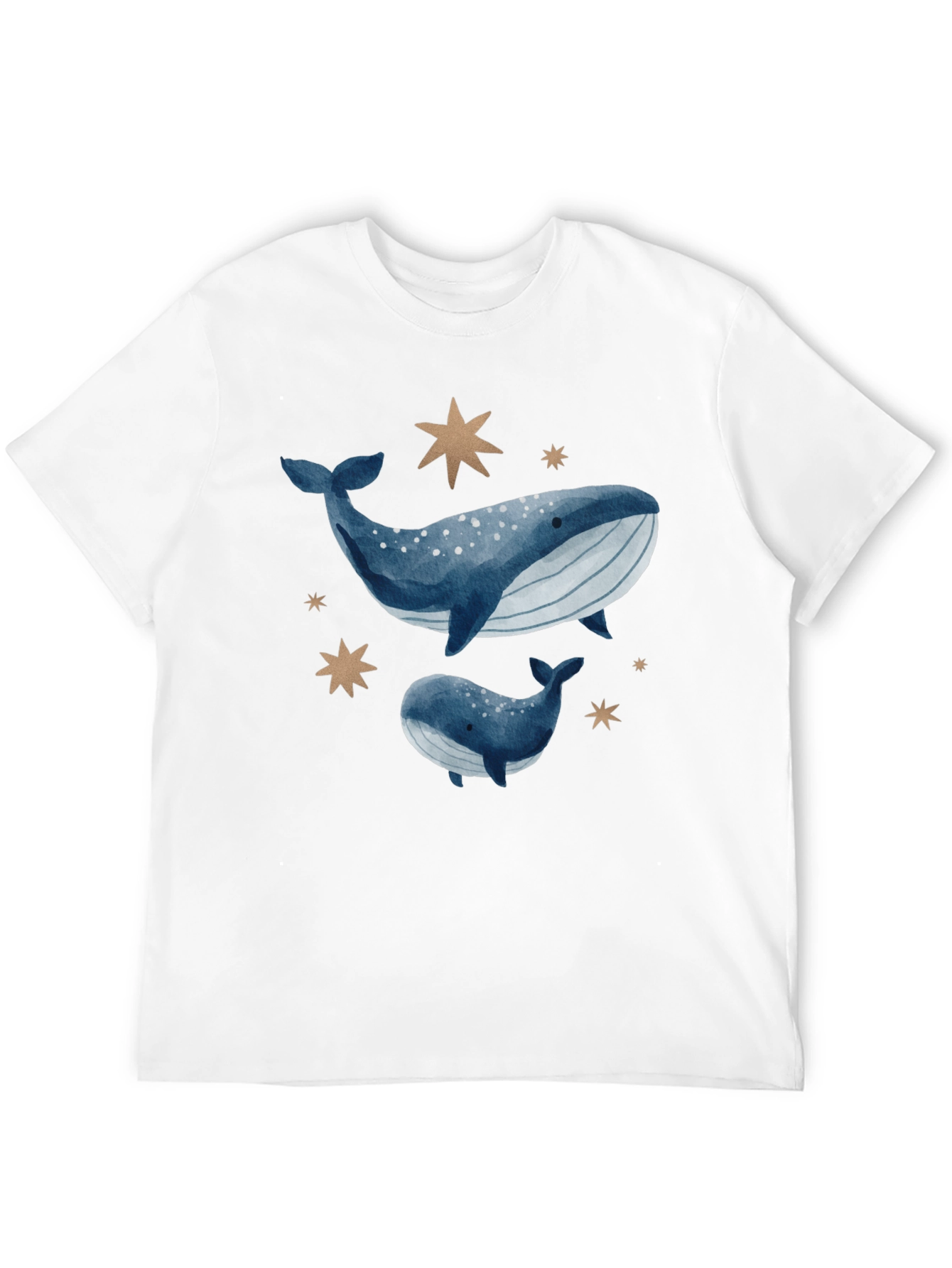 Black Whale & Star Graphic Tee - Black Cotton Comfort view 12