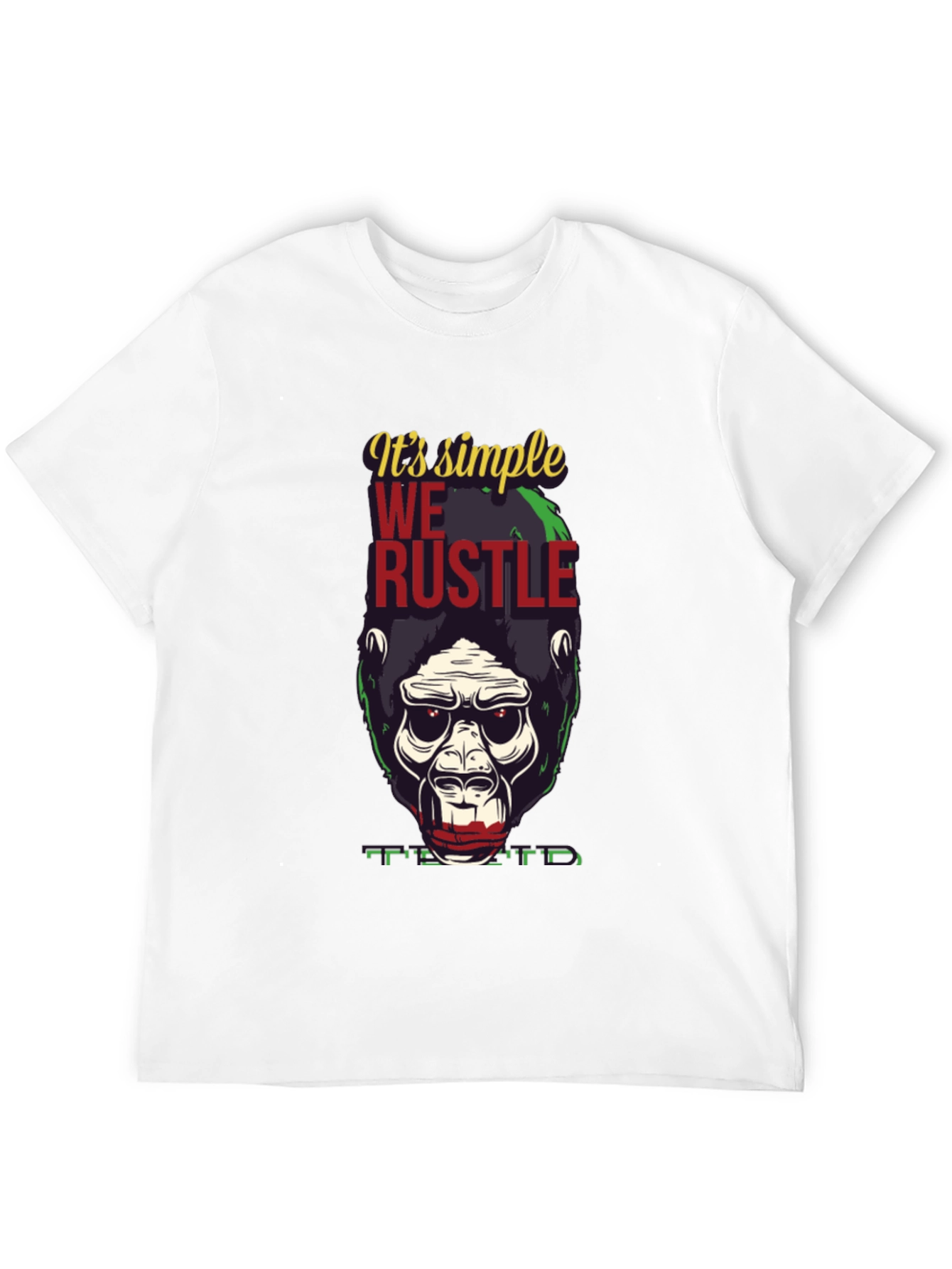 Black It's Simple We Rustle Gorilla T-Shirt view 12