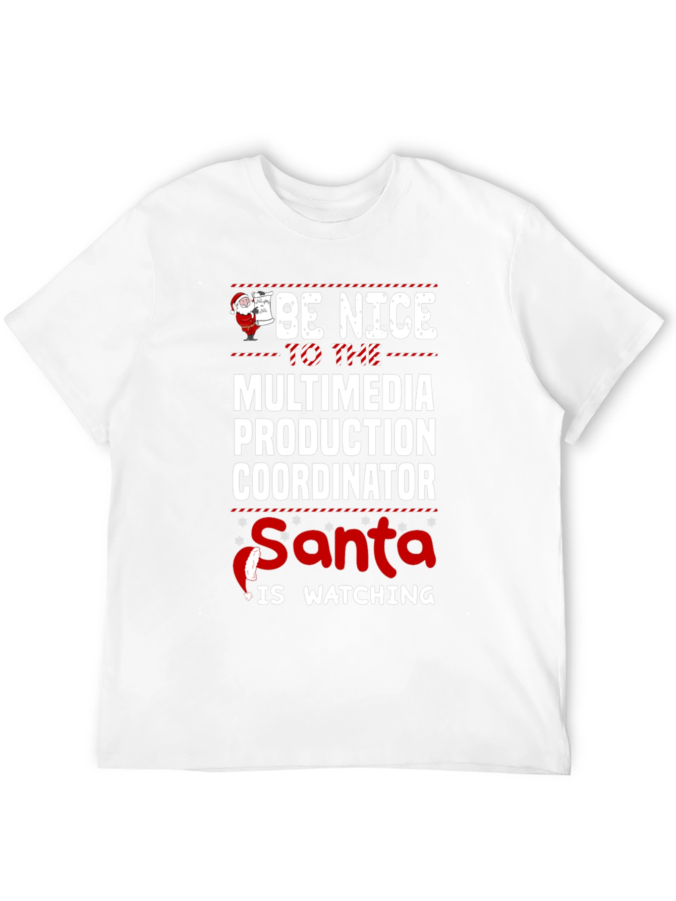 Black Funny Multimedia Production Coordinator Christmas T-Shirt view 12