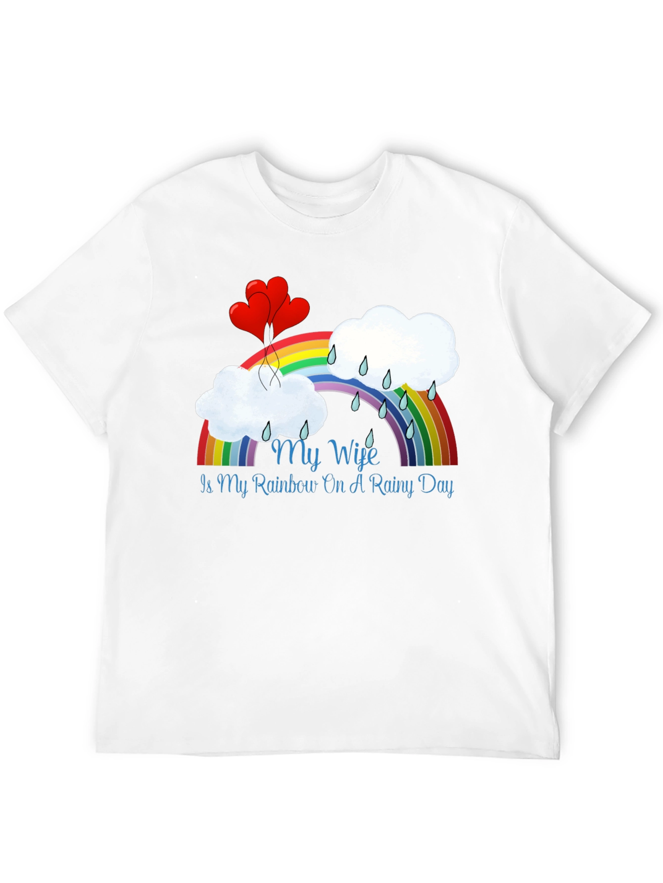 My Wife Rainbow Rainy Day Black T-Shirt - 12