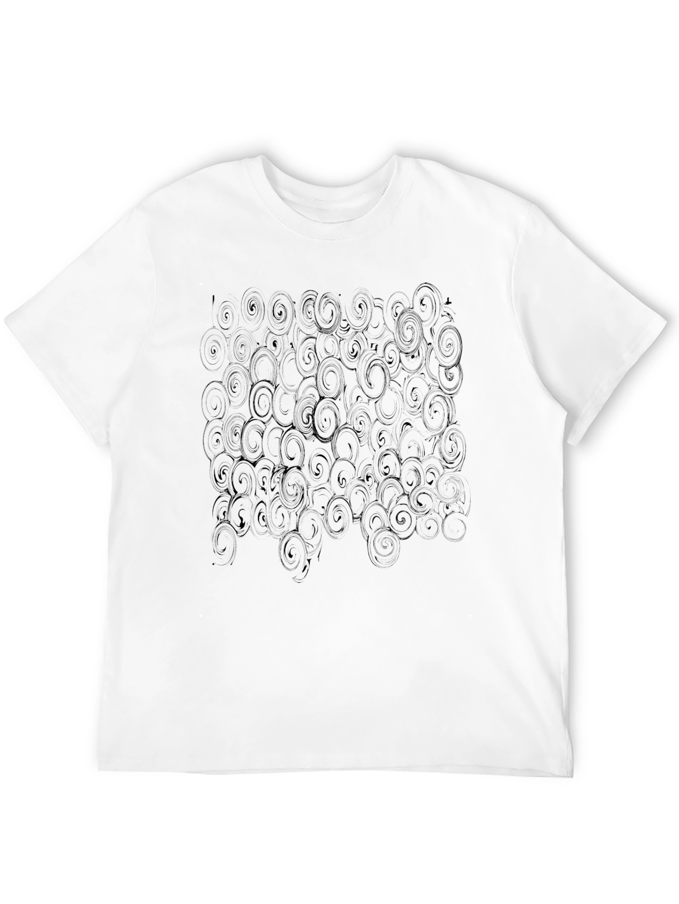 Black Swirl Pattern Black T-Shirt view 12