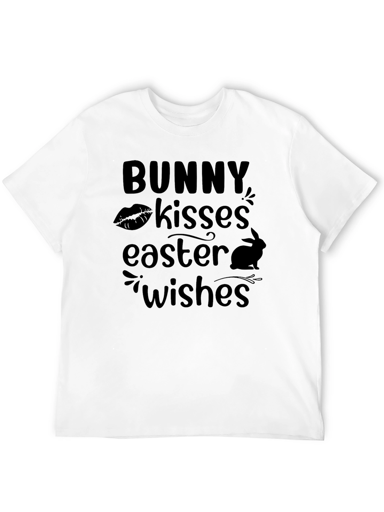 Black Bunny Kisses Easter Wishes Black T-Shirt view 12