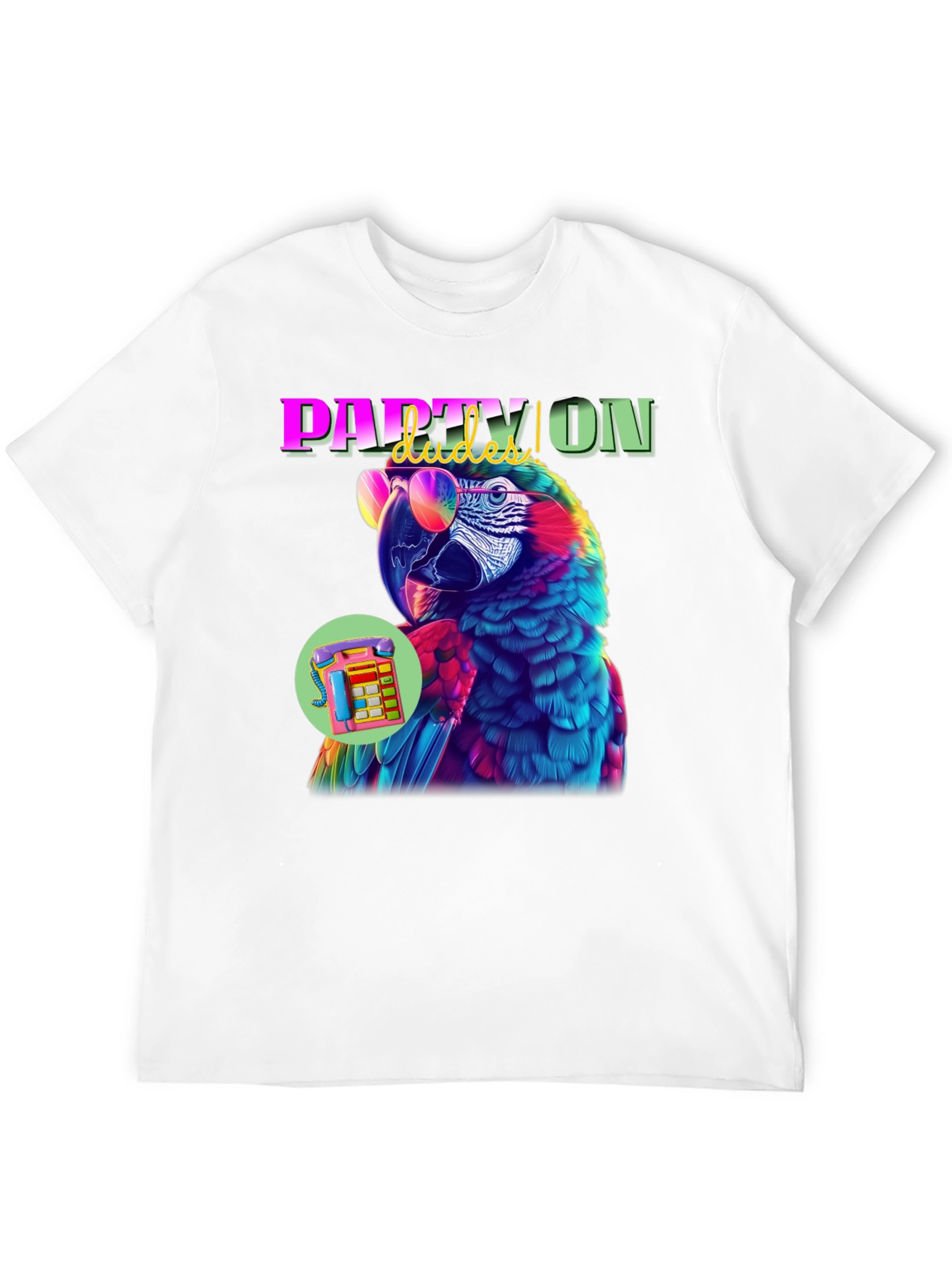 Black Party Parrot Graphic Tee view 12