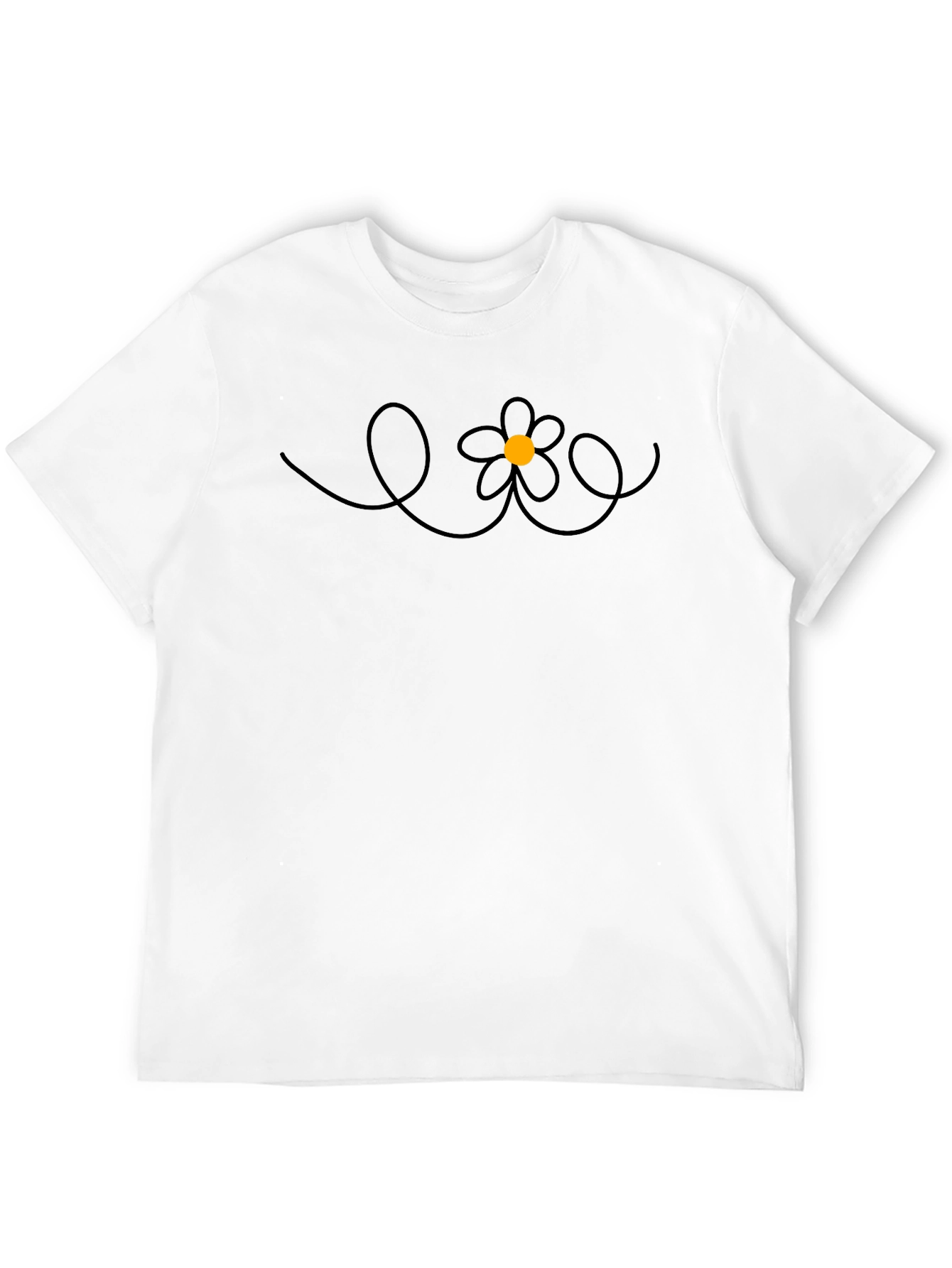 Black Daisy Doodle Black T-Shirt view 12