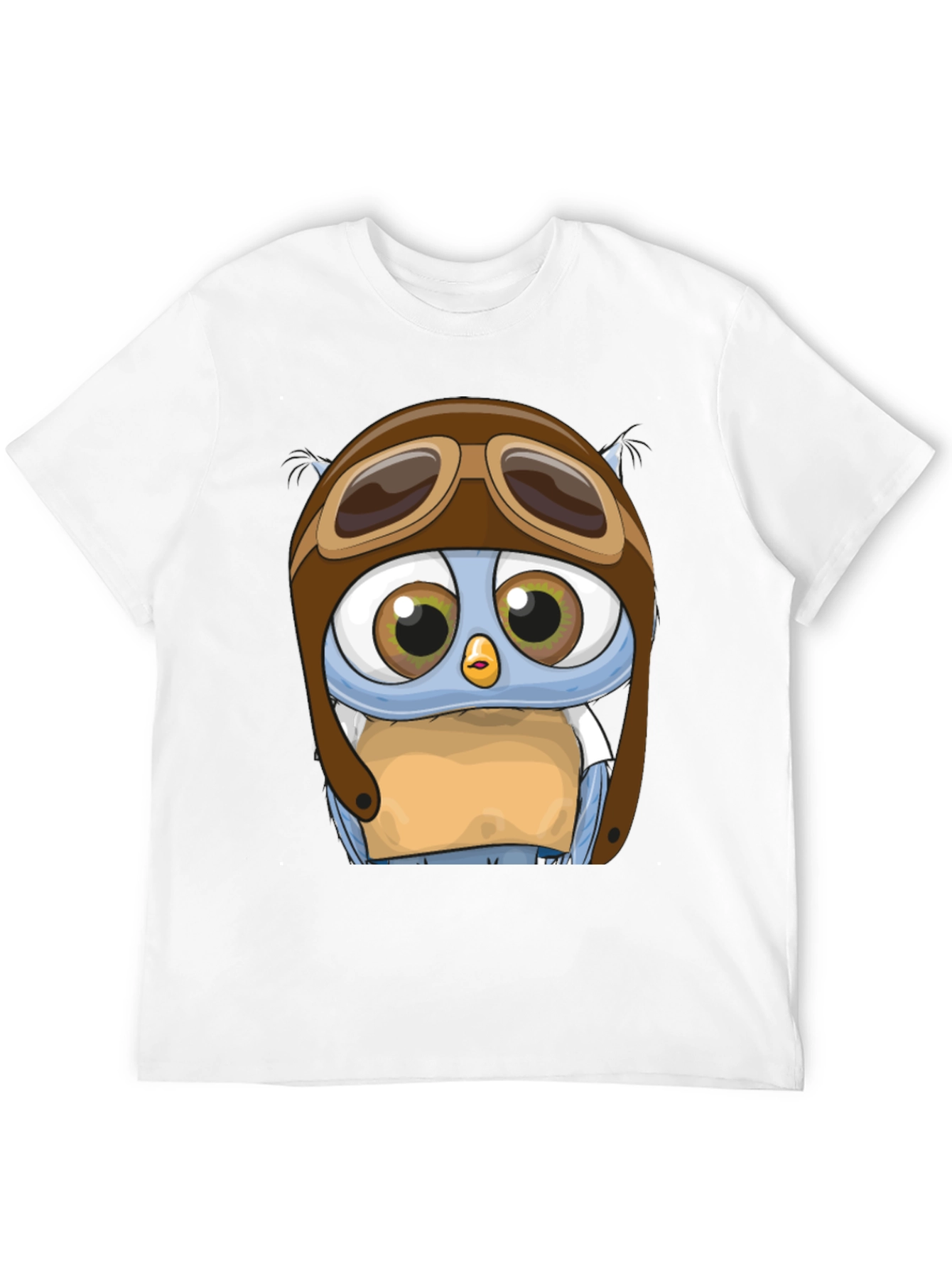 Black Pilot Owl T-Shirt - Cartoon Aviator Design view 12
