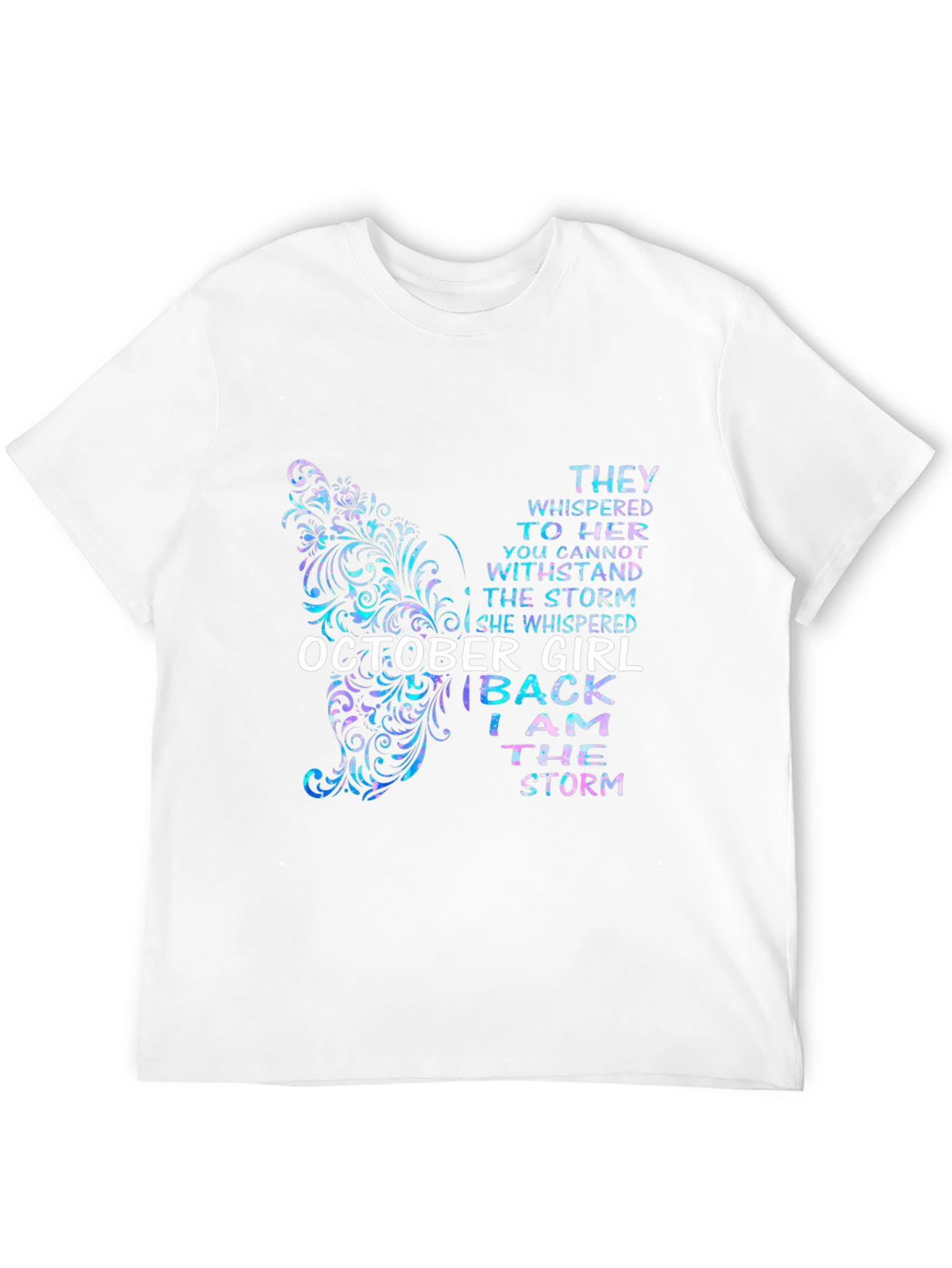 Black October Girl Butterfly Storm T-Shirt view 12