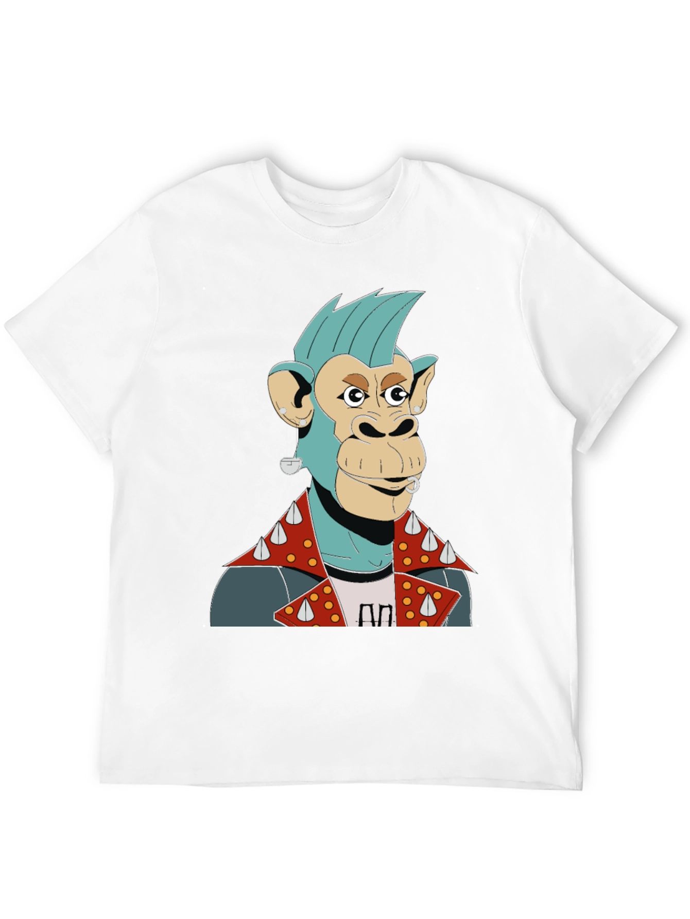 Black Cool Punk Ape Graphic T-Shirt view 12