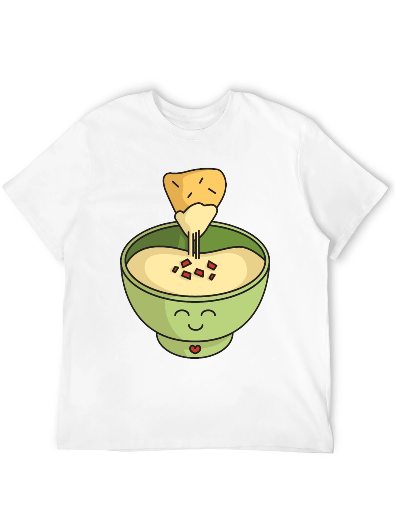 Black Cute Cartoon Queso Dip and Chip Graphic Tee view 12