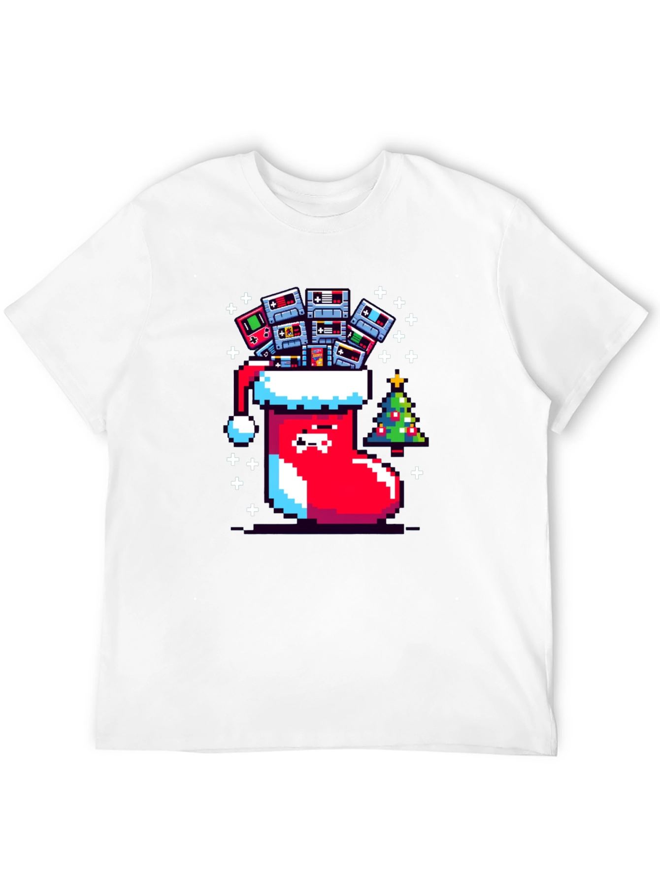 Black Pixel Gamer Christmas Stocking Tee view 12