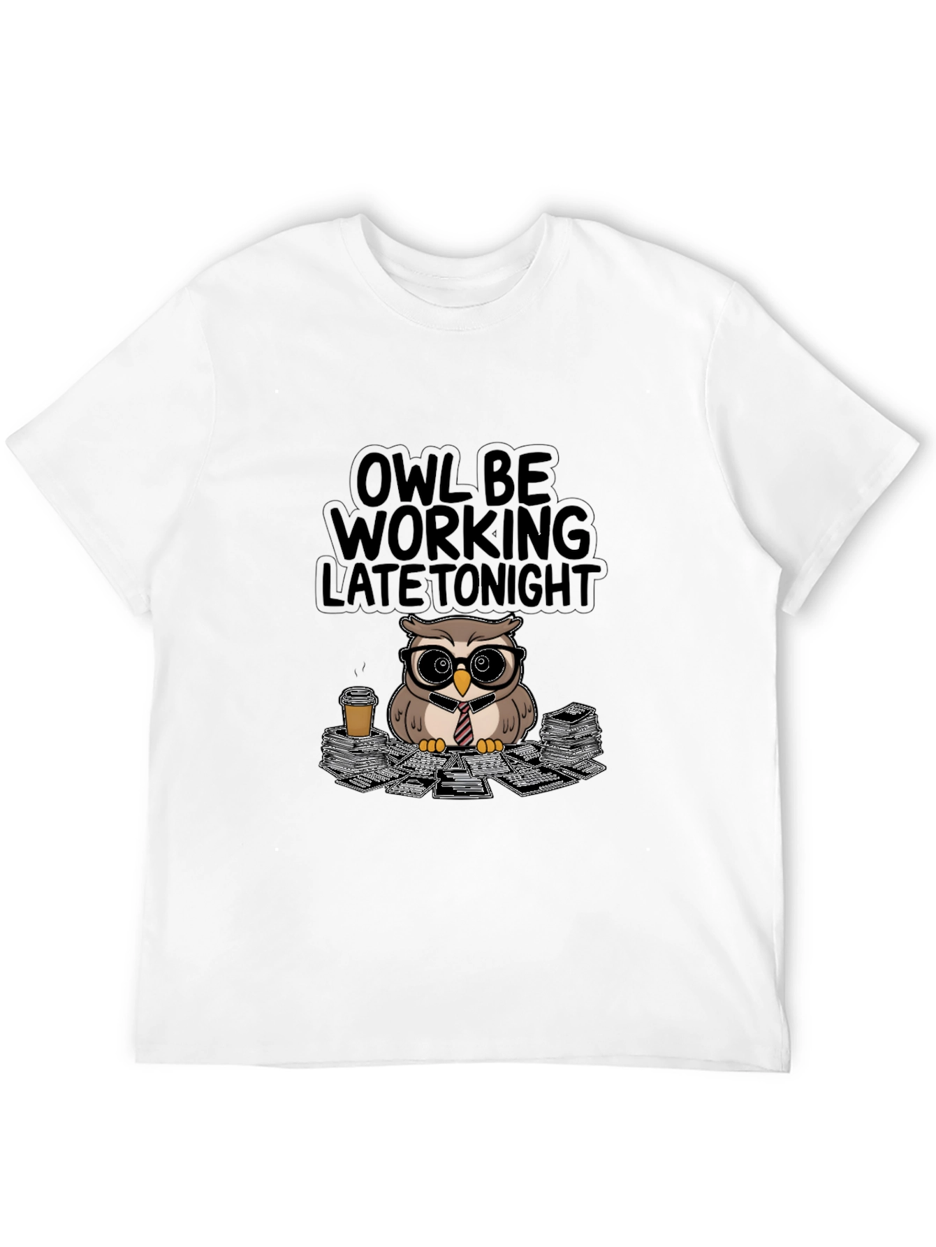 Black Owl Be Working Late Tonight T-Shirt view 12