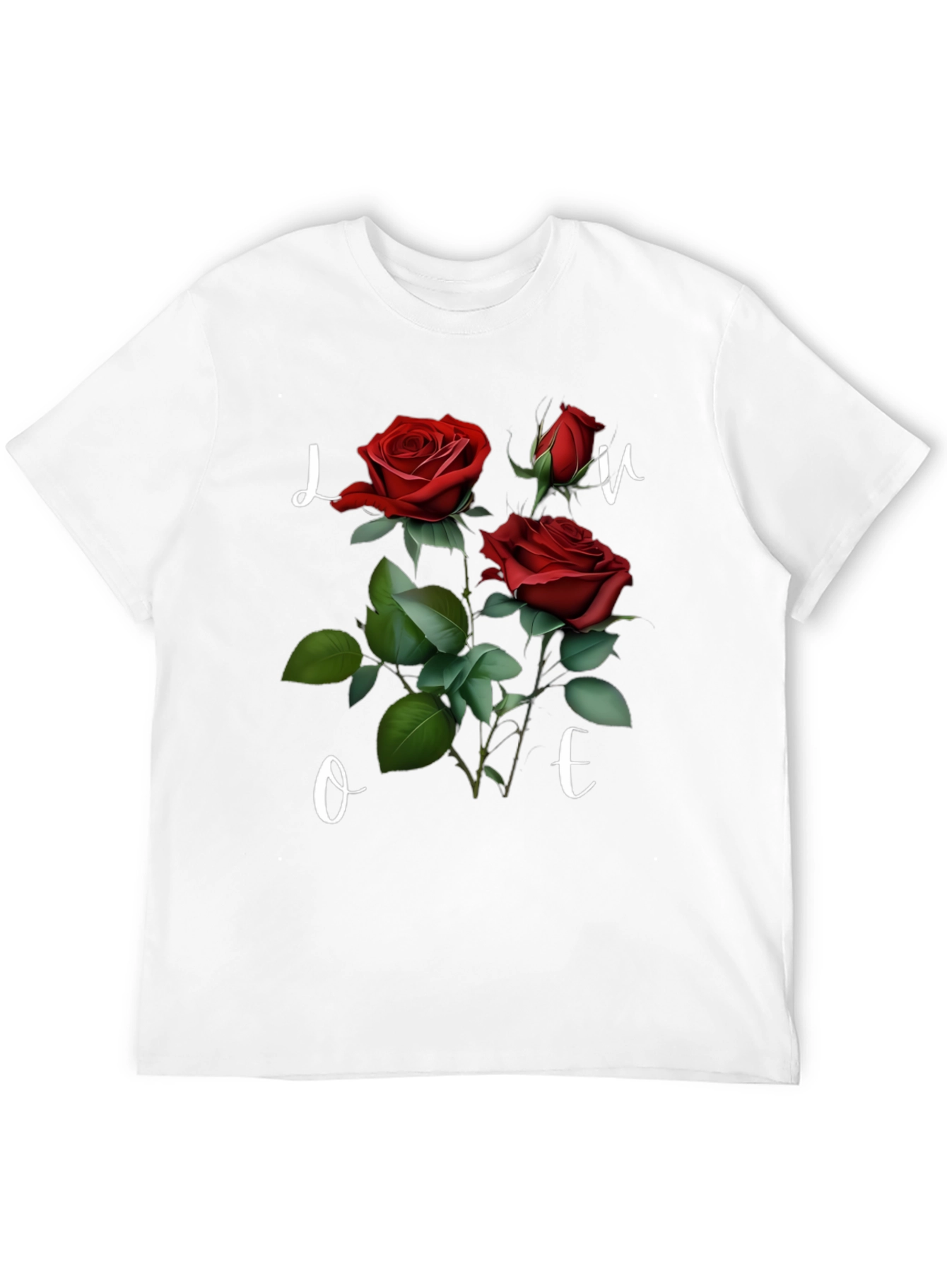 Black Floral Love T-Shirt - Romantic Red Roses view 12