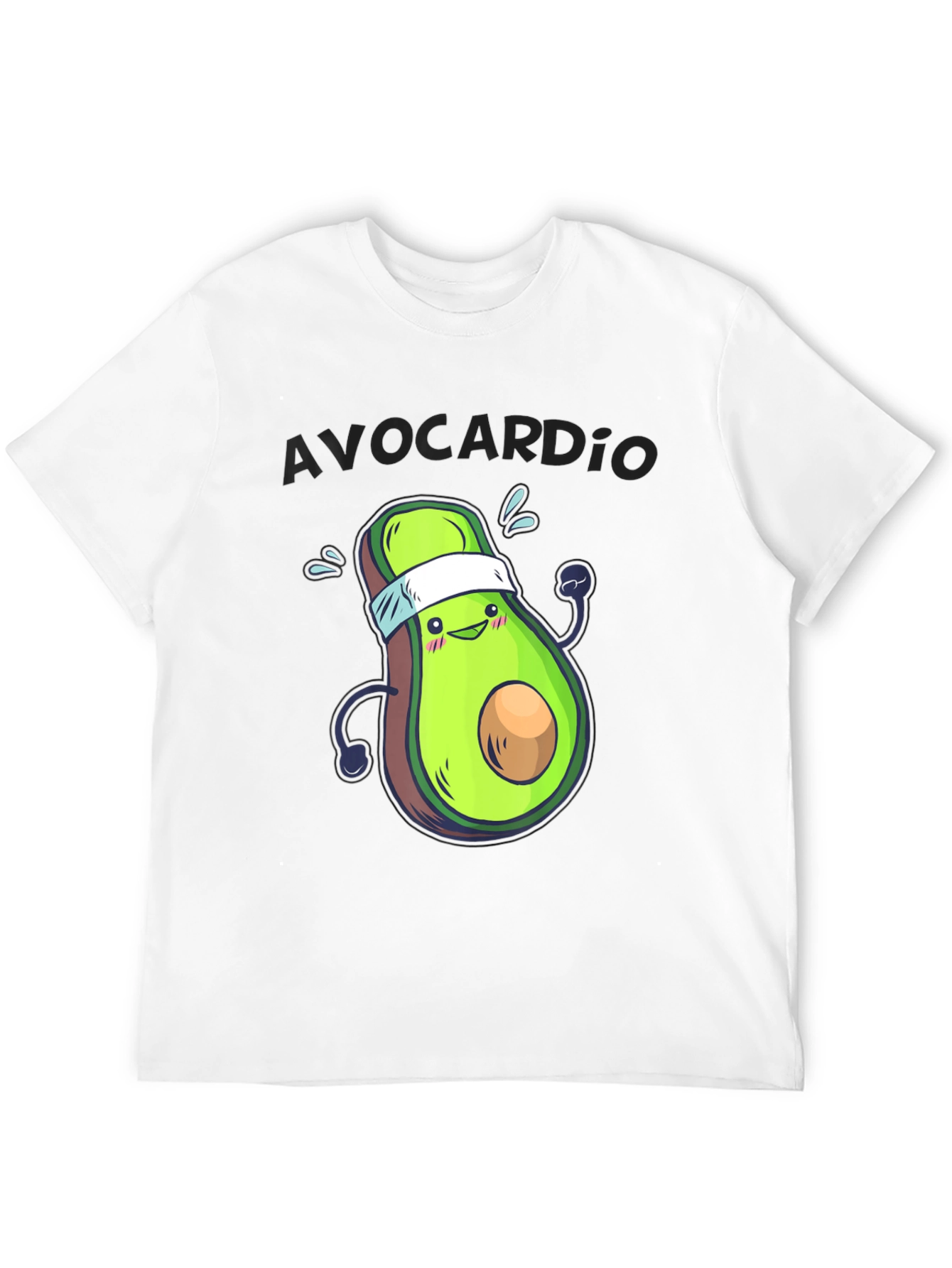 Black Avocardio Funny Avocado Workout T-Shirt view 12
