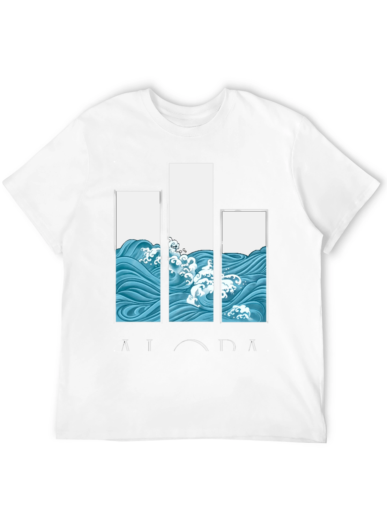 Black Aloha Wave Print Black Graphic Tee view 12