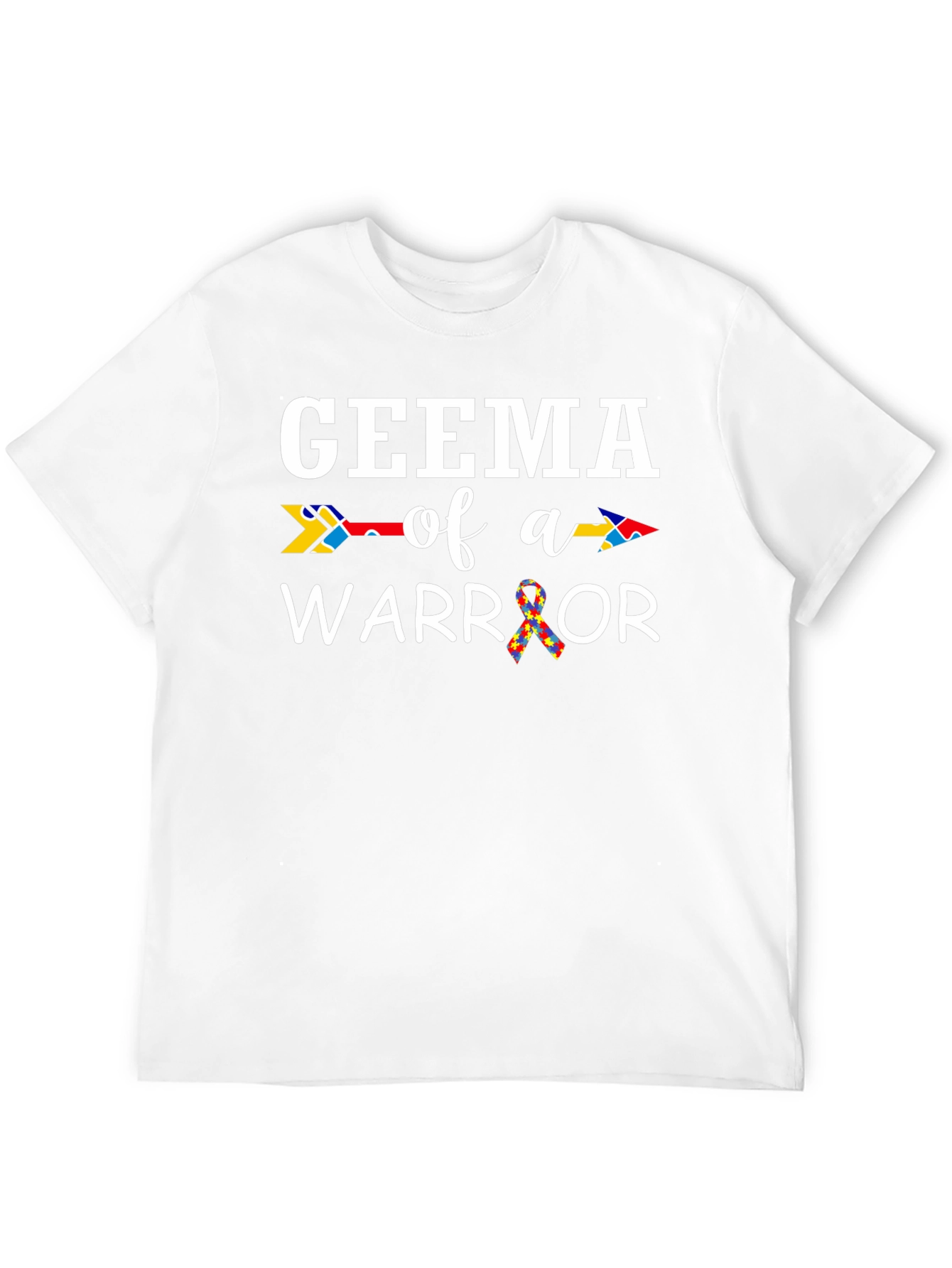 Black Geema of a Warrior Autism Awareness T-Shirt view 12