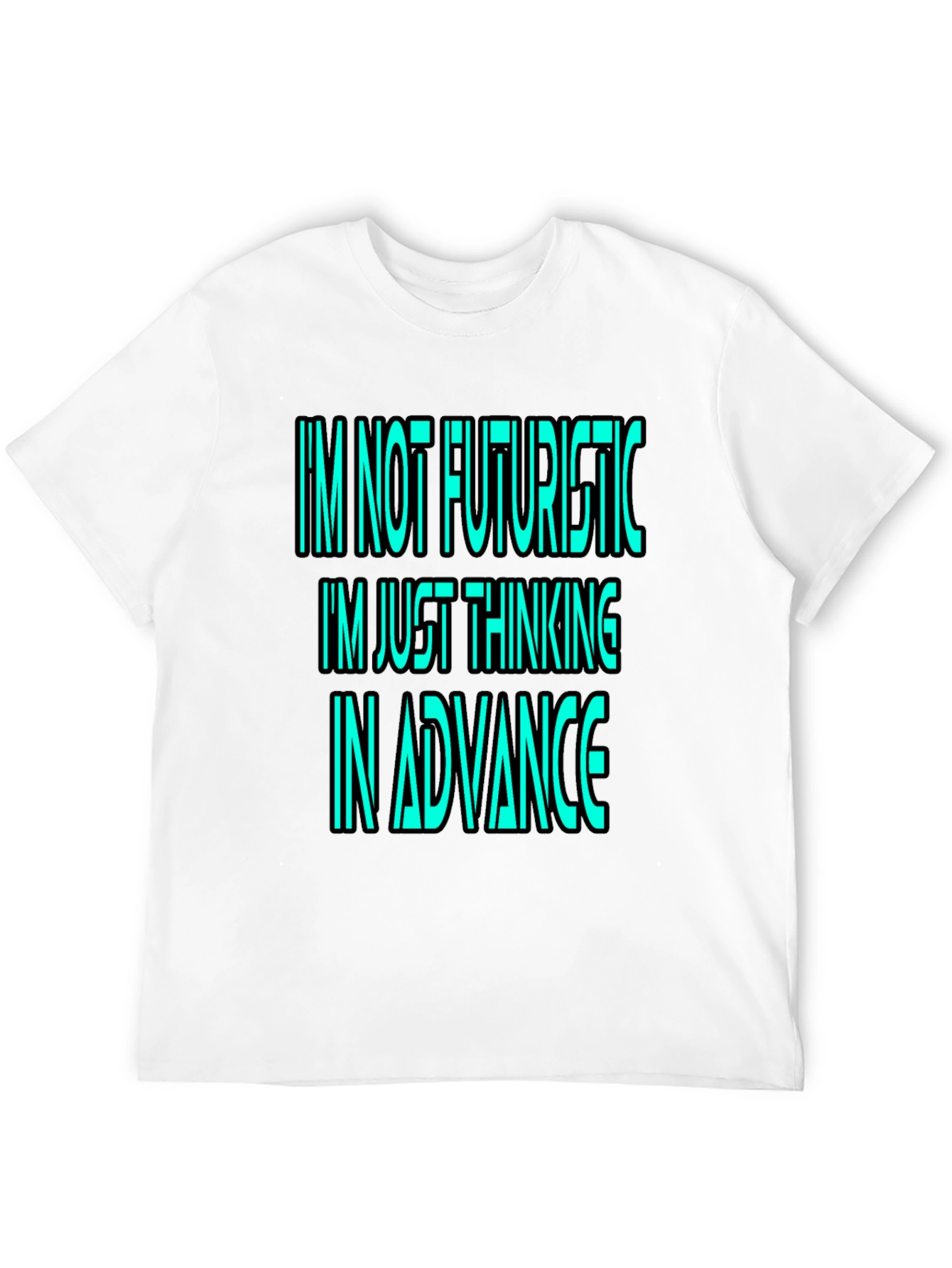 Black Futuristic Thinking Graphic Tee view 12