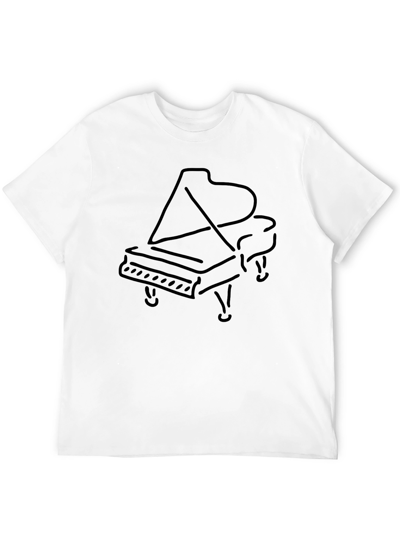Black Grand Piano Graphic Tee - Musician's Black T-Shirt view 12