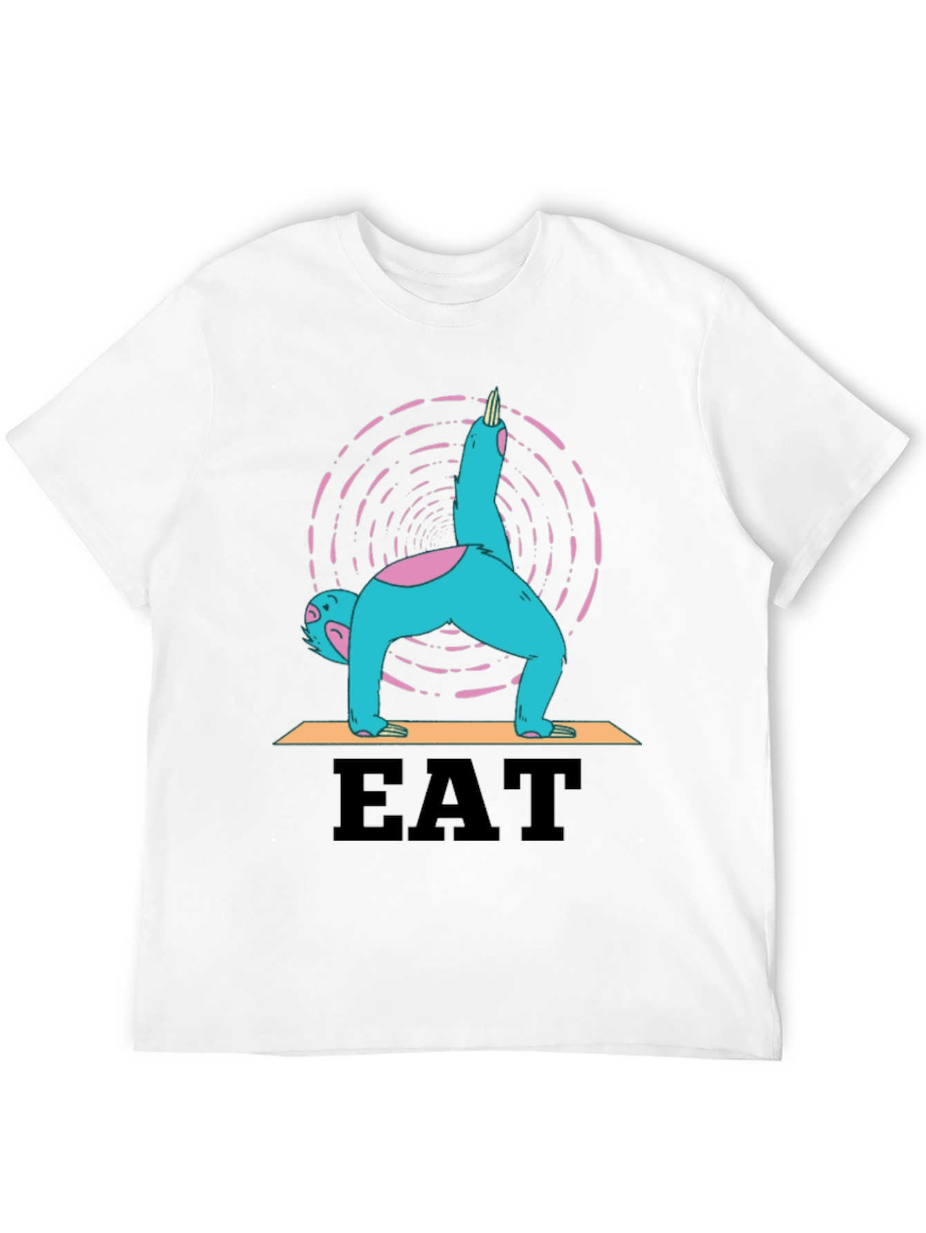Black Yoga Sloth Eat T-Shirt - Relaxed Fit Tee view 12