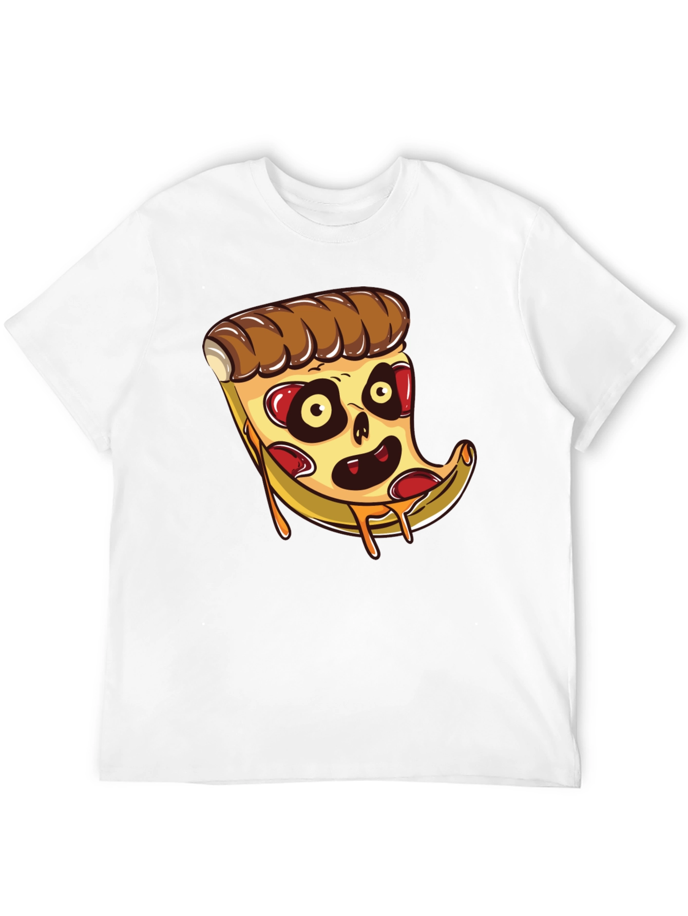 Black Zombie Pizza Slice Graphic Tee - Black Cotton T-Shirt view 12