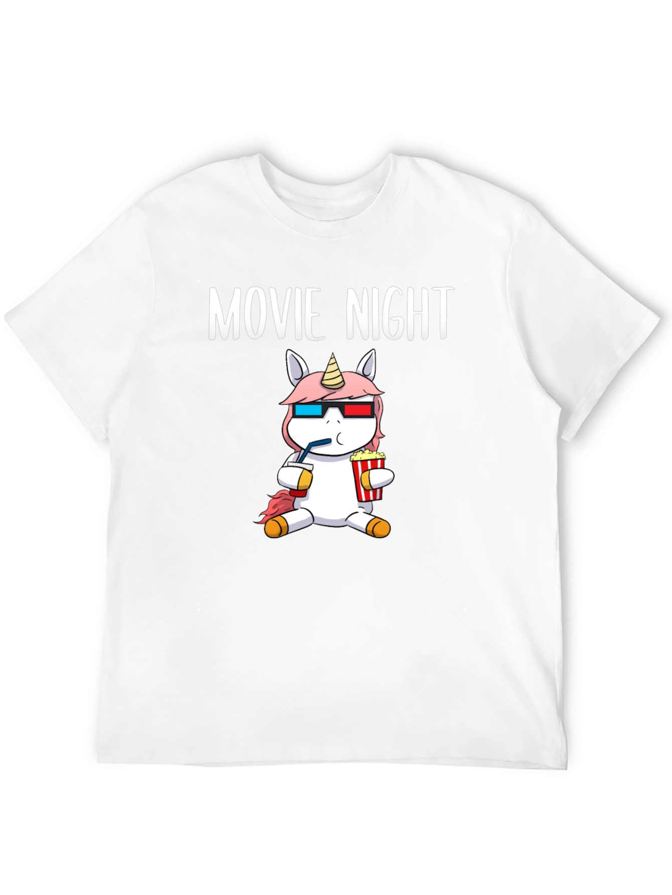 Black Movie Night Unicorn T-Shirt view 12