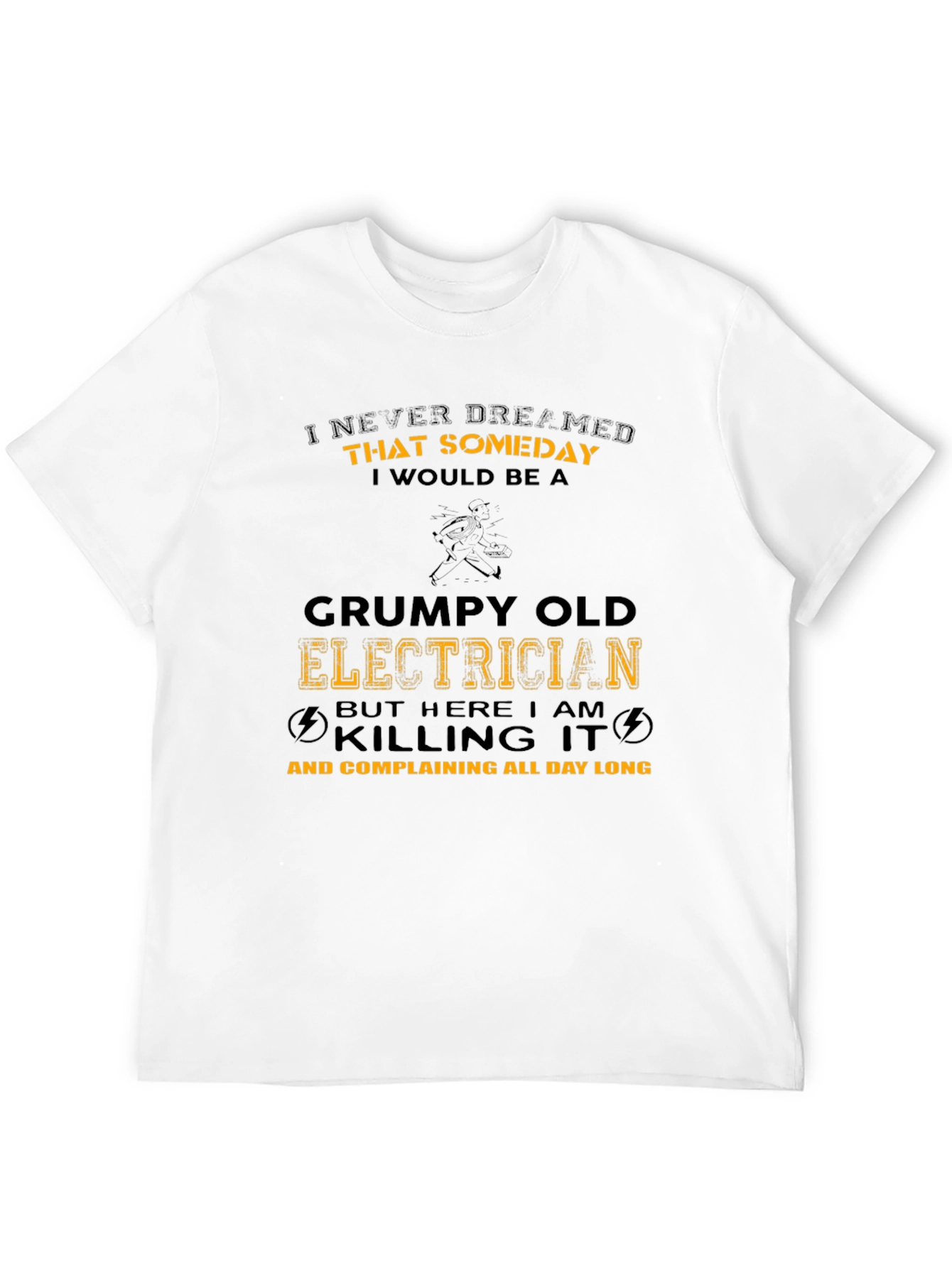 Black Grumpy Old Electrician T-Shirt Funny Job Tee view 12