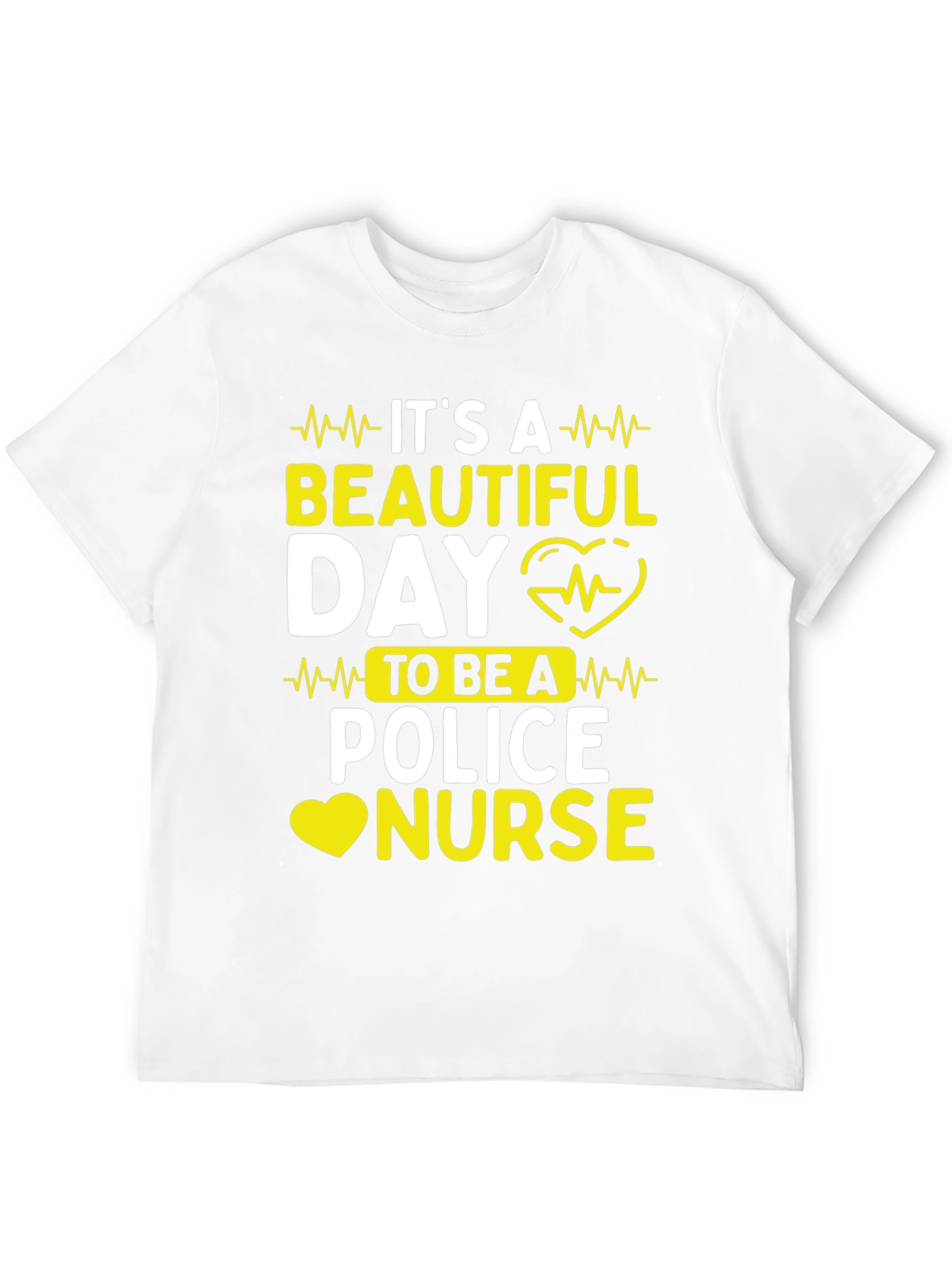 Black It's A Beautiful Day Police Nurse T-Shirt view 12