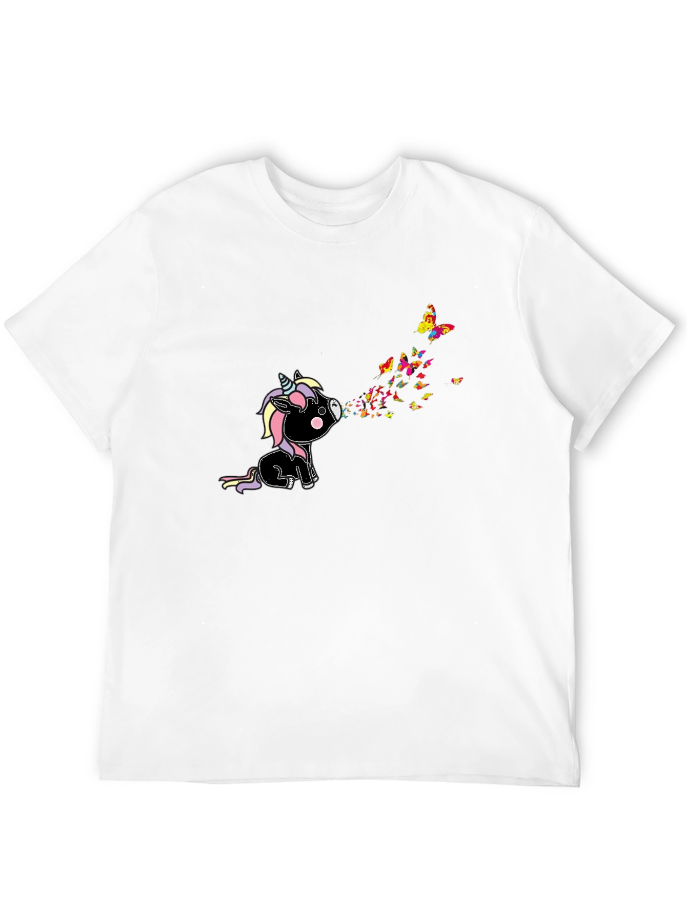 Black Unicorn Butterfly T-Shirt - Black Graphic Tee view 12