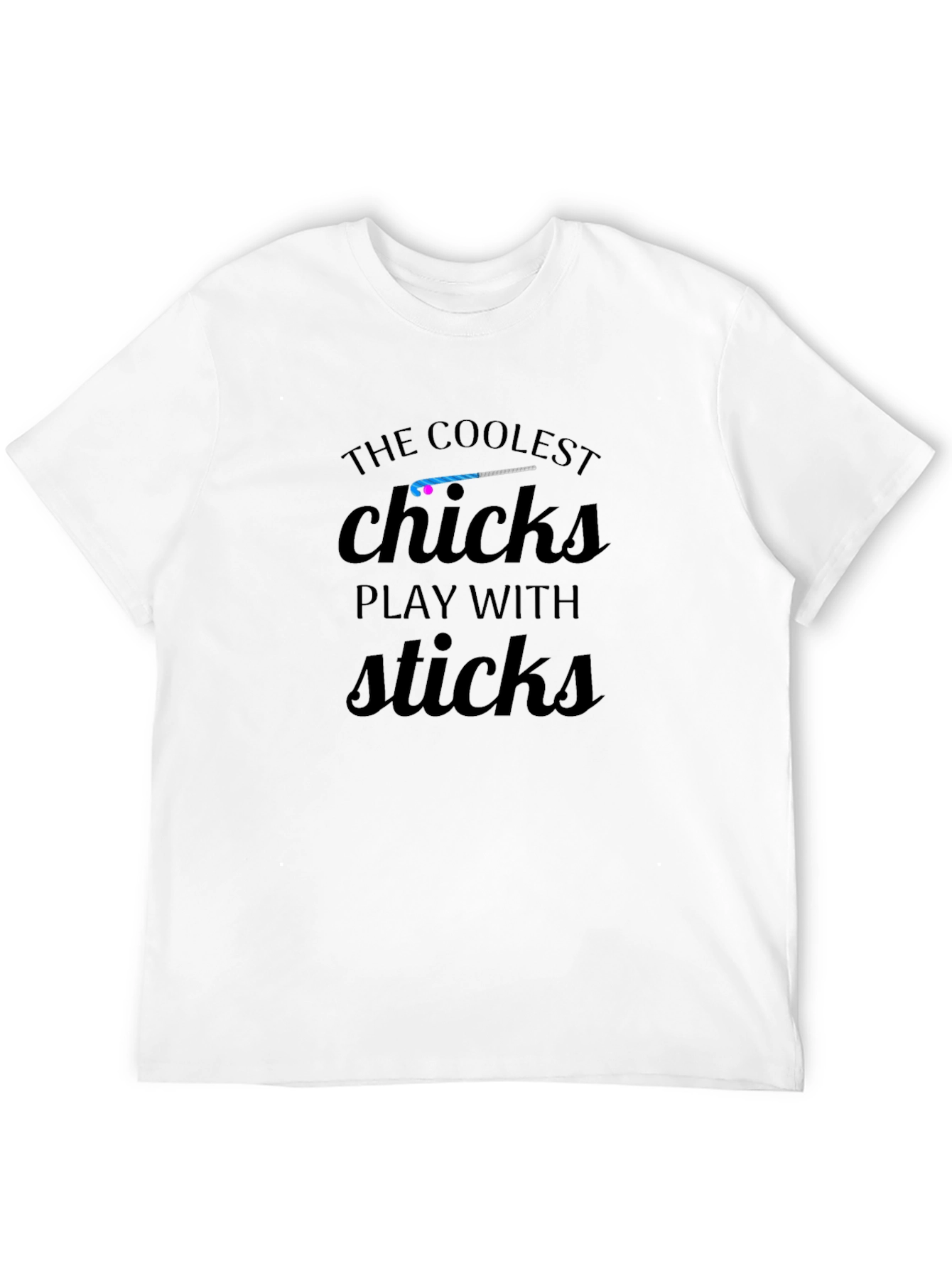 Black Coolest Chicks Play with Sticks Black T-Shirt view 12