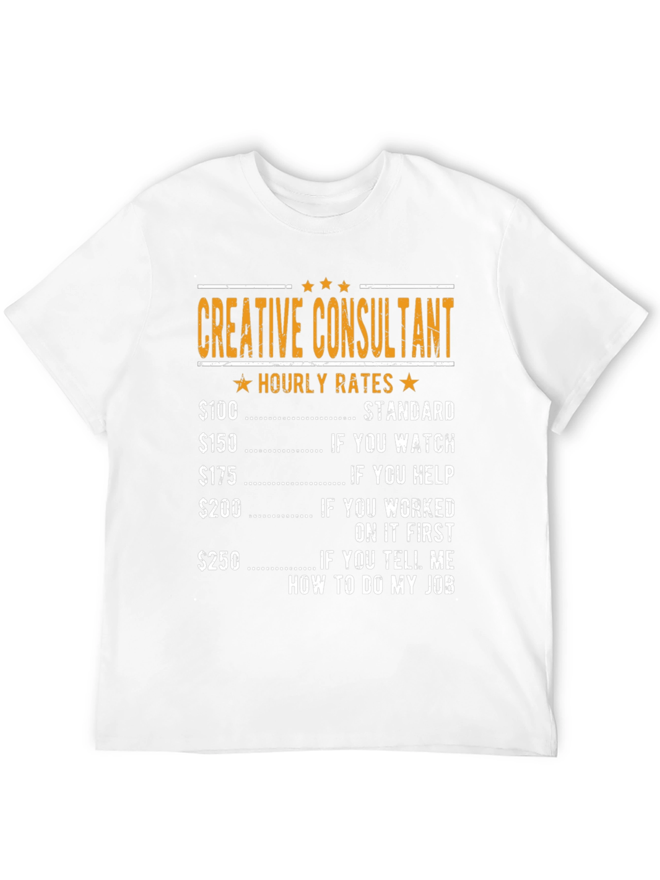 Black Creative Consultant Hourly Rates Graphic T-Shirt view 12