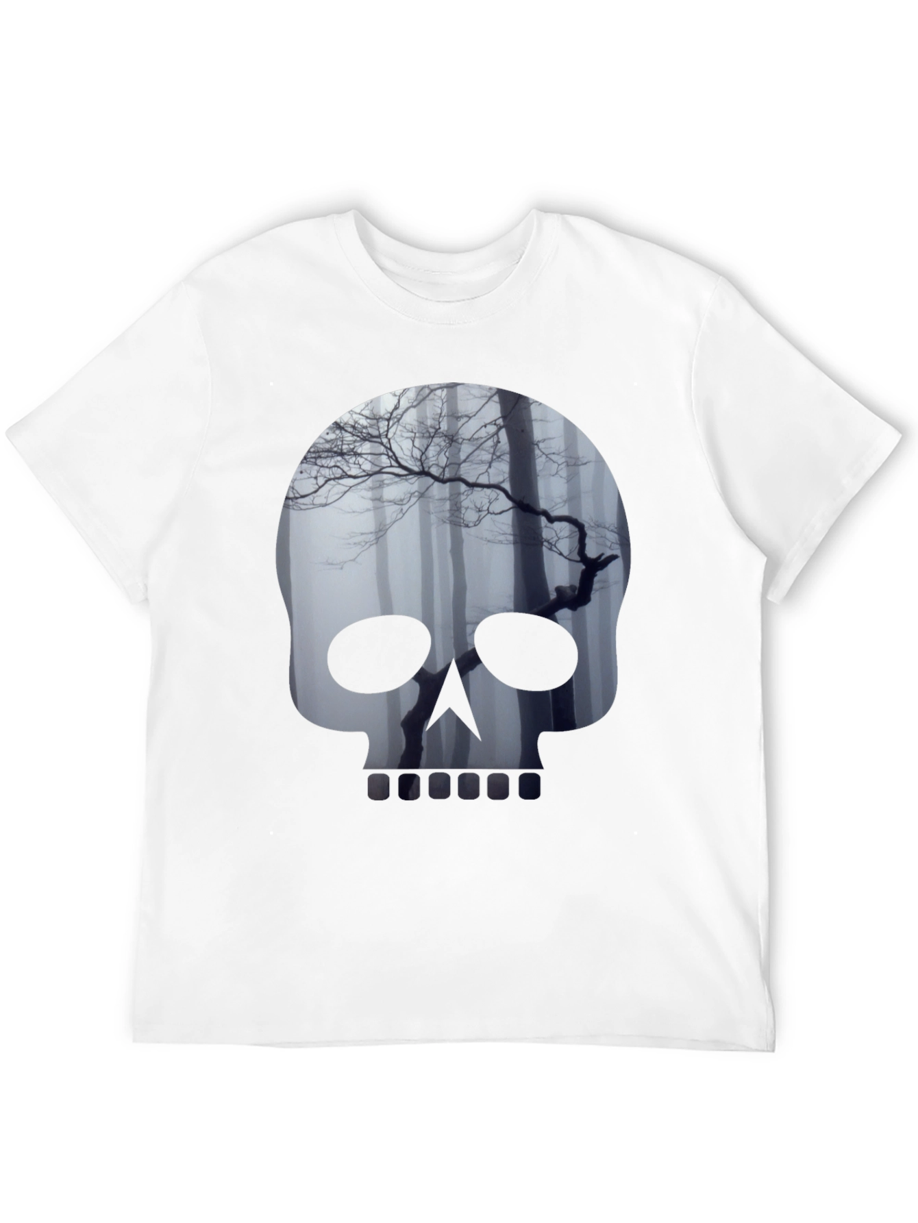 Black Skull Forest Graphic Tee - Men's Black T-Shirt view 12