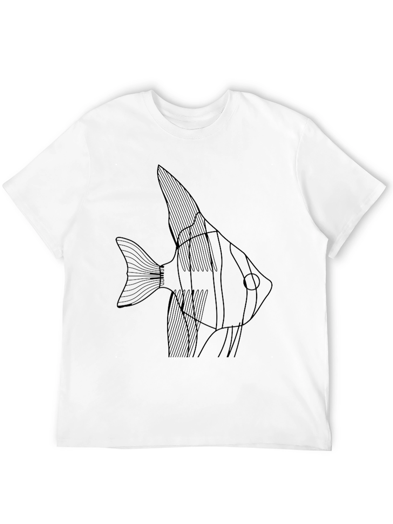 Black Angelfish Graphic Tee - Black Cotton T-Shirt view 12