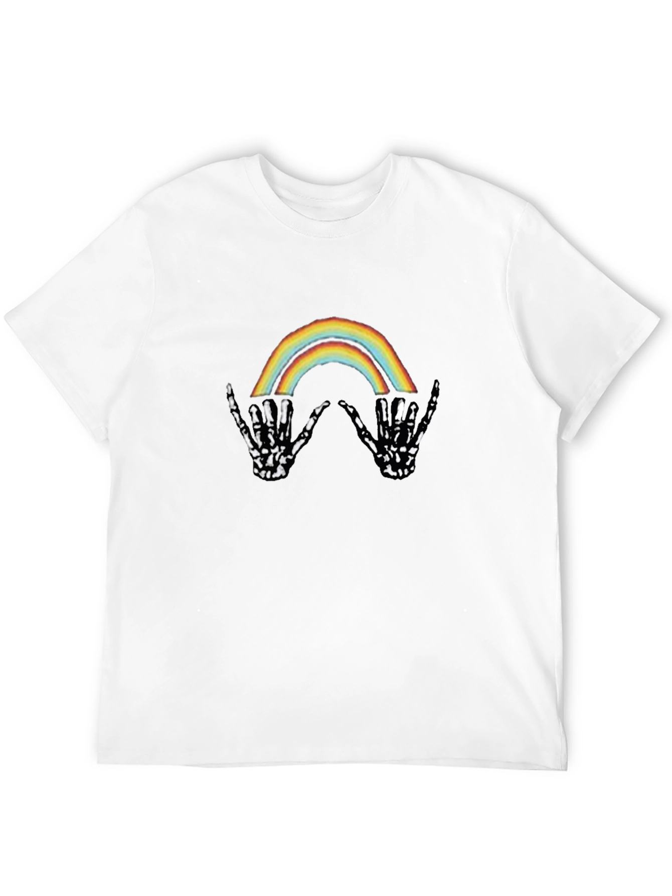 Black Rainbow Skeleton Hand Graphic Tee - Black view 12