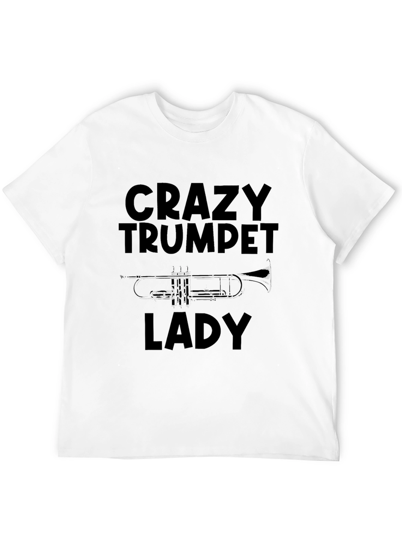 Black Crazy Trumpet Lady T-Shirt view 12