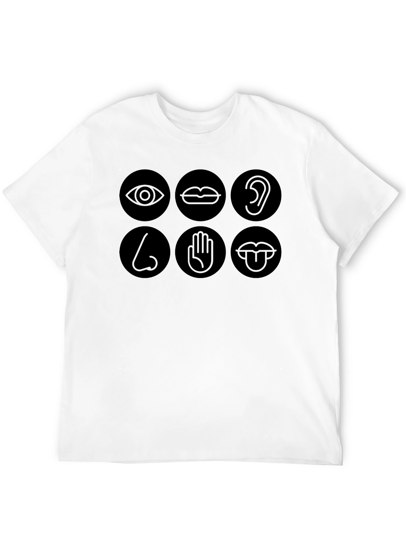 Black Senses Graphic Tee - Black Crew Neck T-Shirt view 12