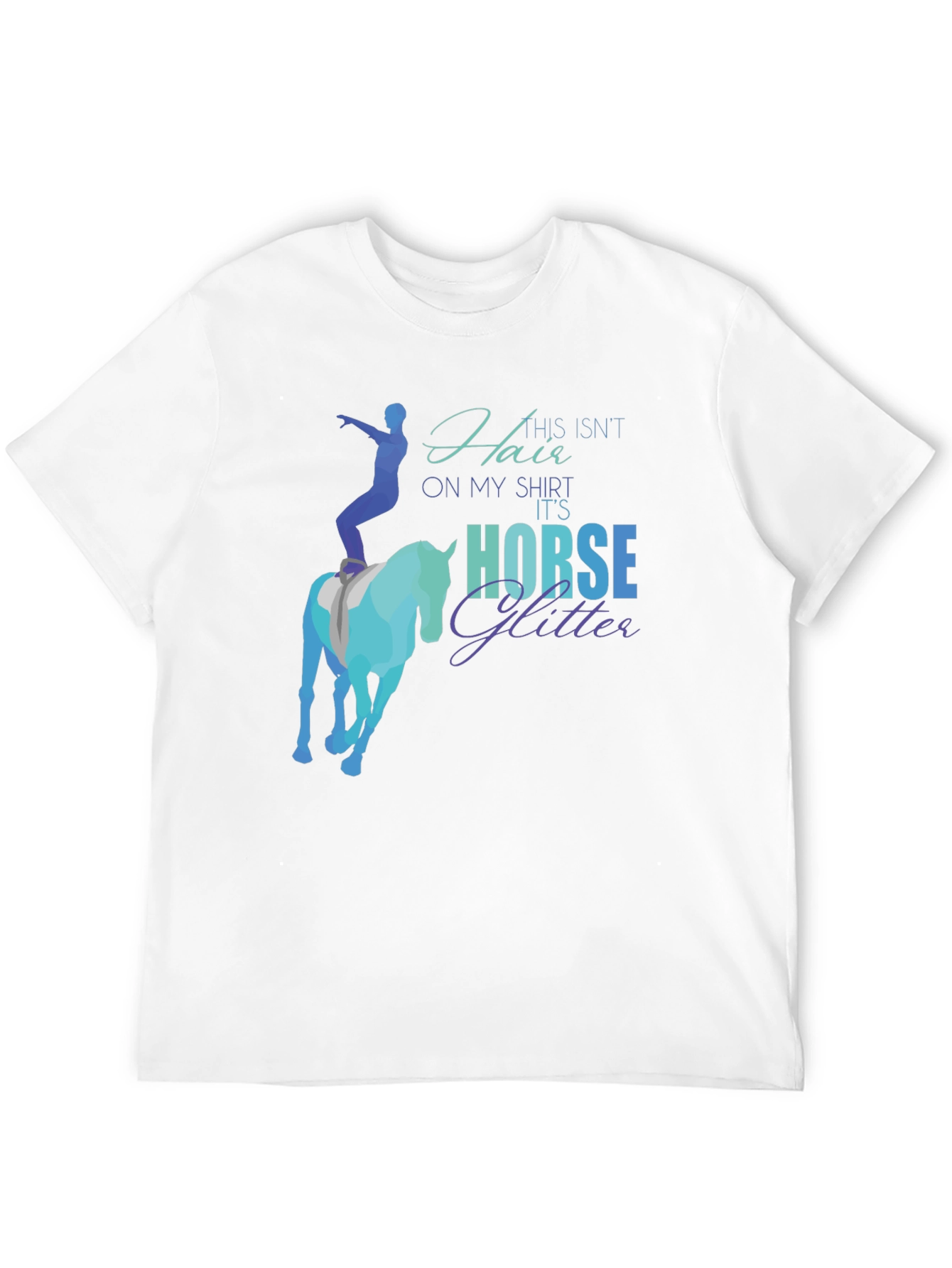 Black Horse Glitter Graphic T-Shirt - Equestrian Humor Tee view 12