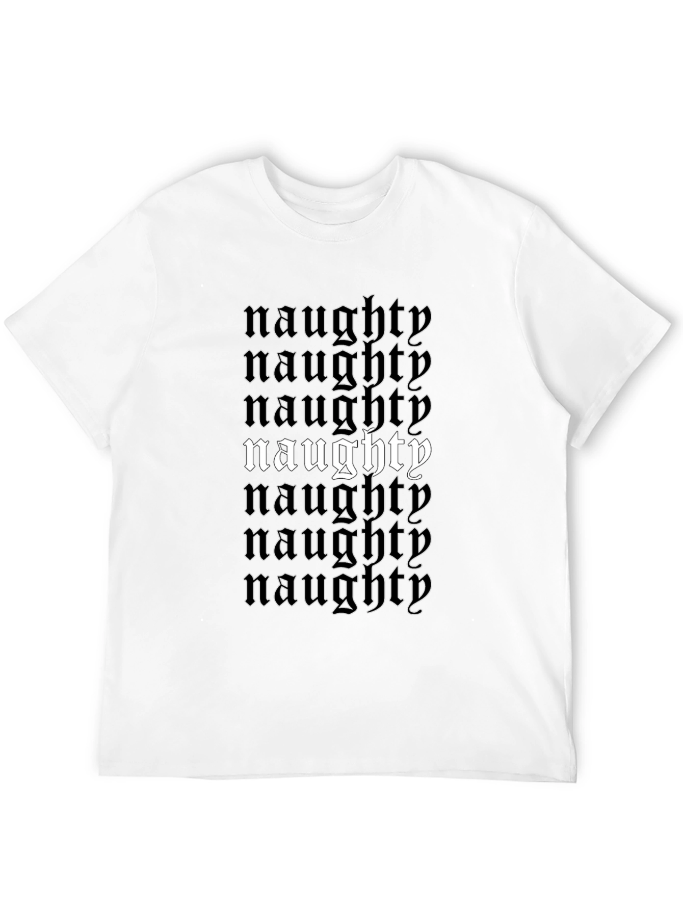 Black Naughty T-Shirt - Black Graphic Tee view 12