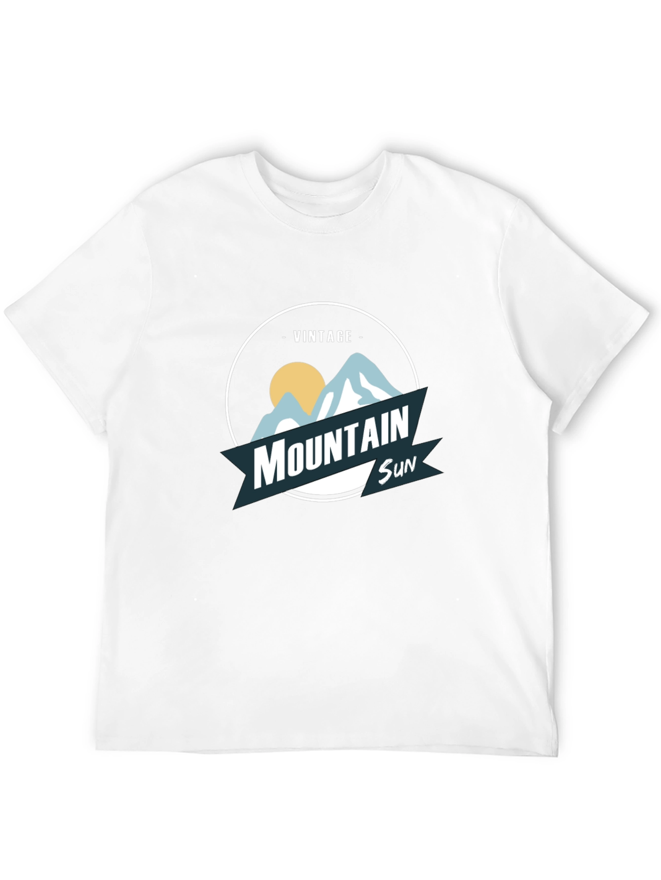 Black Vintage Mountain Sun Graphic Tee - Black view 12