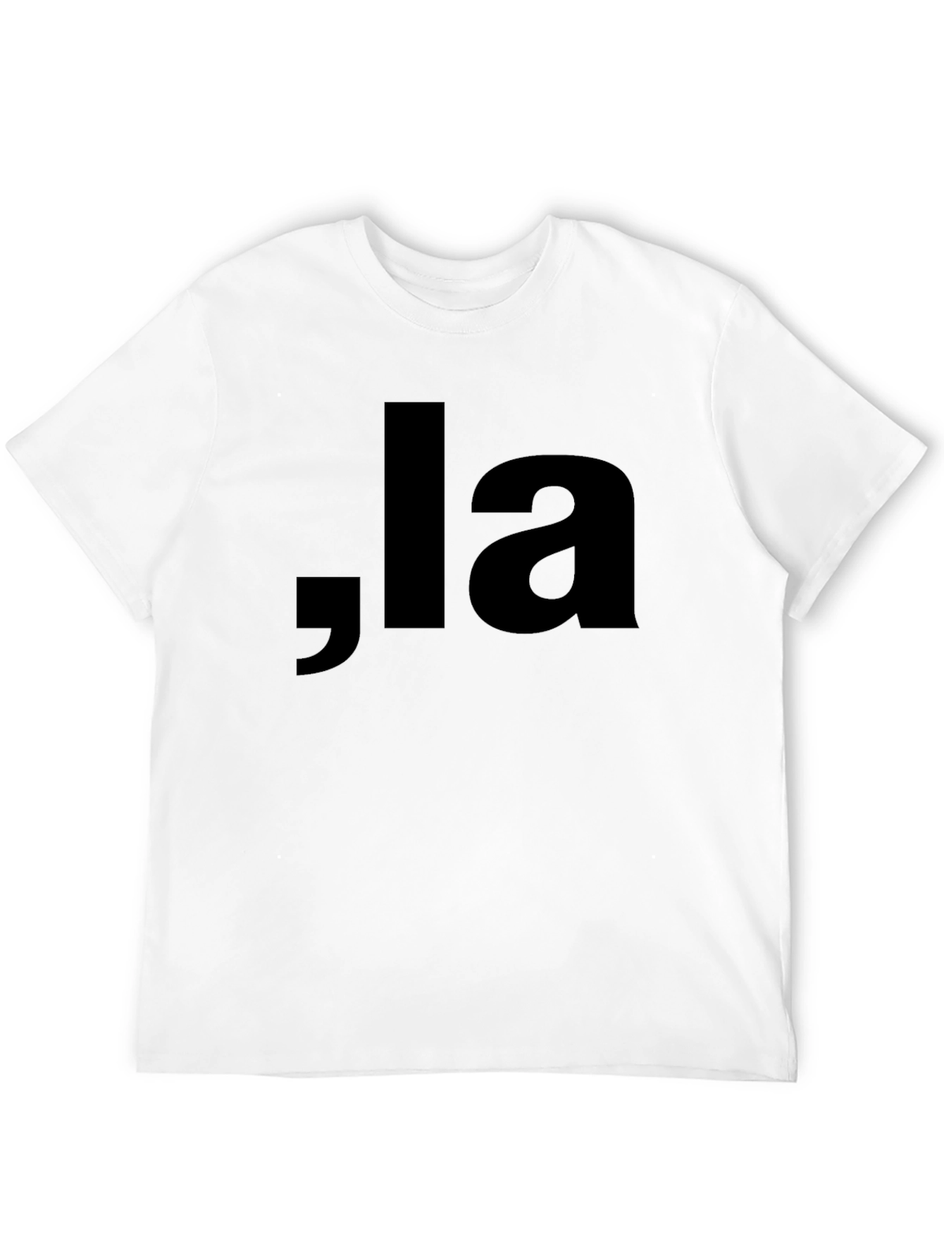 Black Black T-shirt with ",la" Lettering view 12