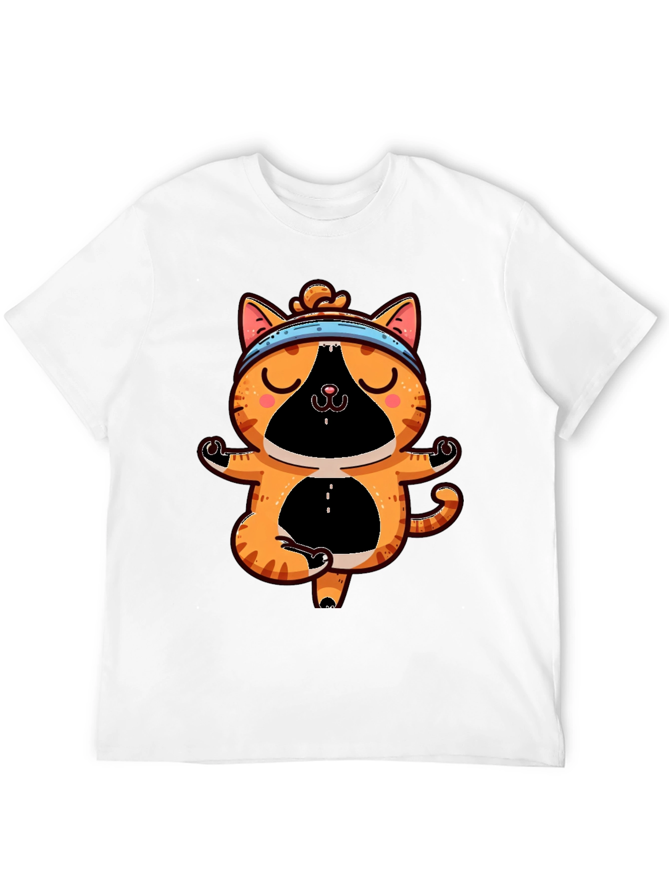 Black Yoga Cat T-Shirt - Meditating Feline Tee view 12