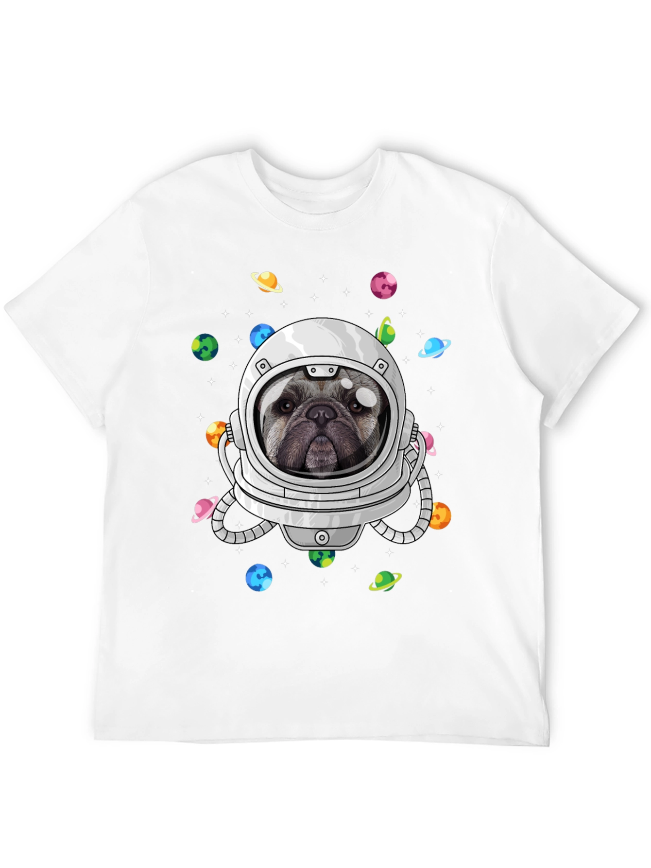 Black Pug Astronaut T-Shirt - Galaxy Dog Space Tee view 12