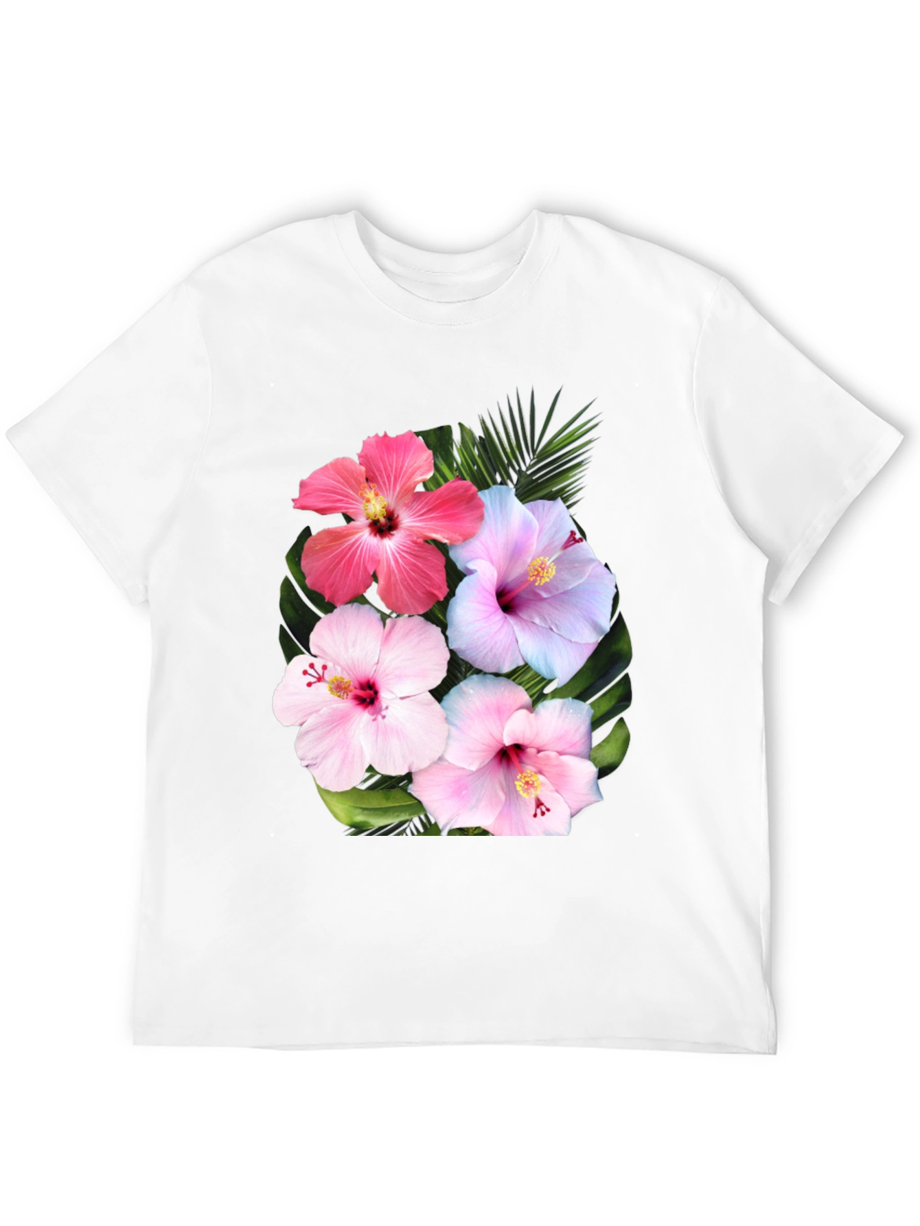 Black Floral Hibiscus Graphic T-Shirt view 12