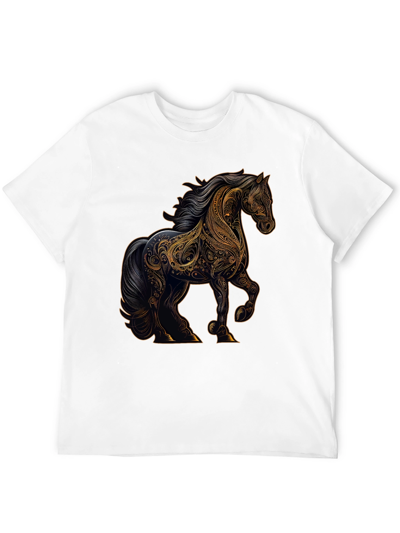 Black Majestic Horse Graphic Tee - Black view 12