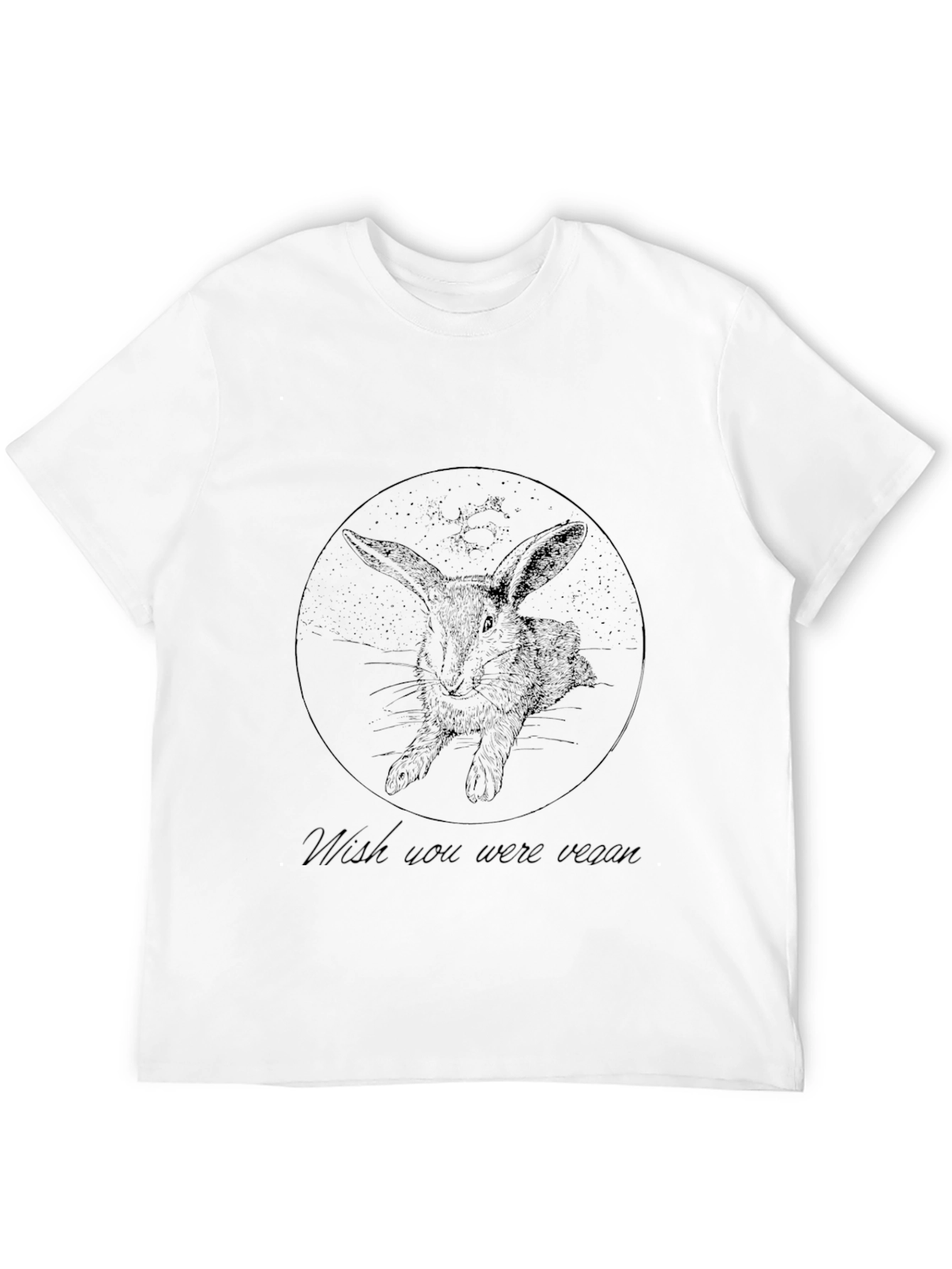 Black Vegan Rabbit Graphic Tee - Black view 12