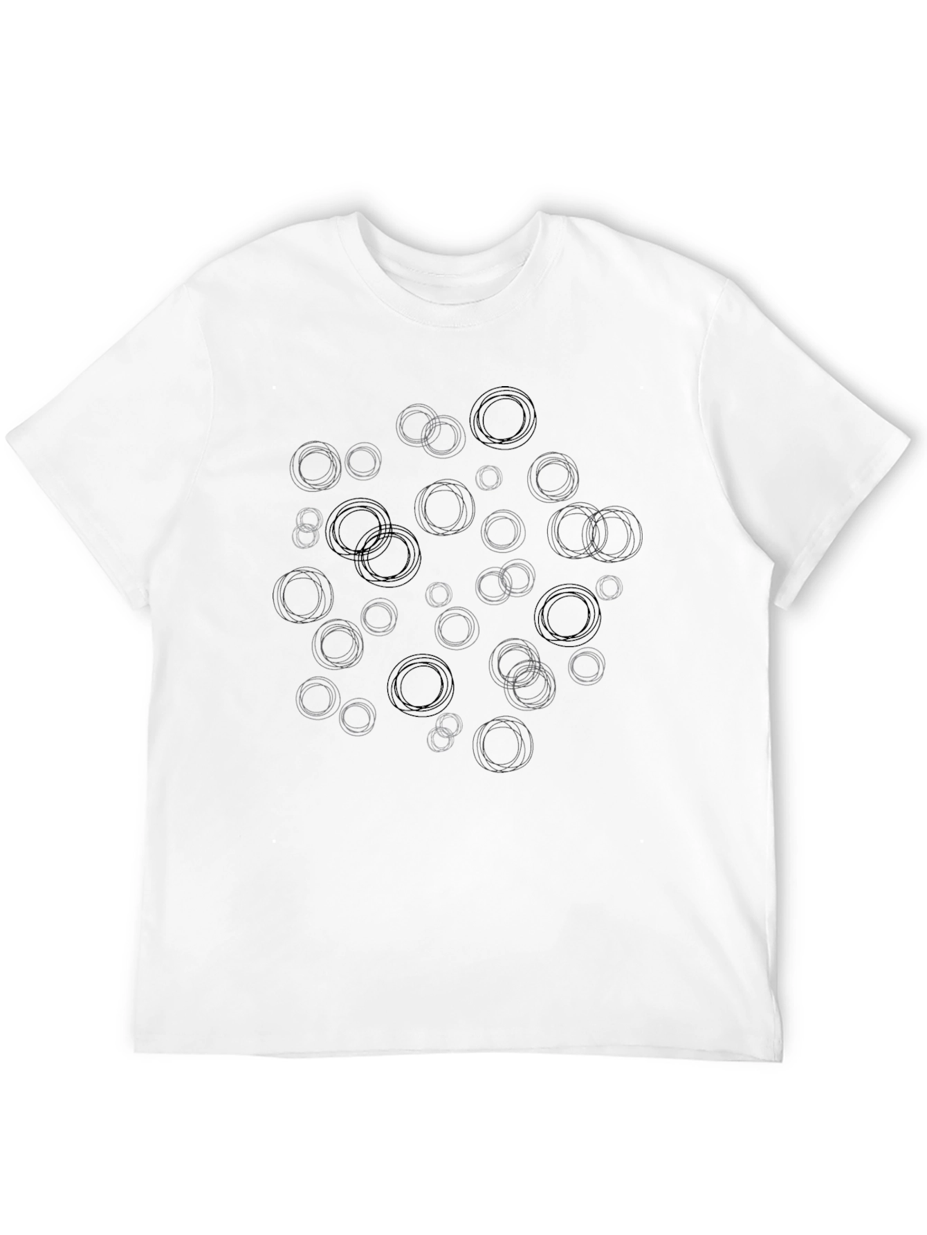 Black Abstract Circle Design Black T-Shirt view 12