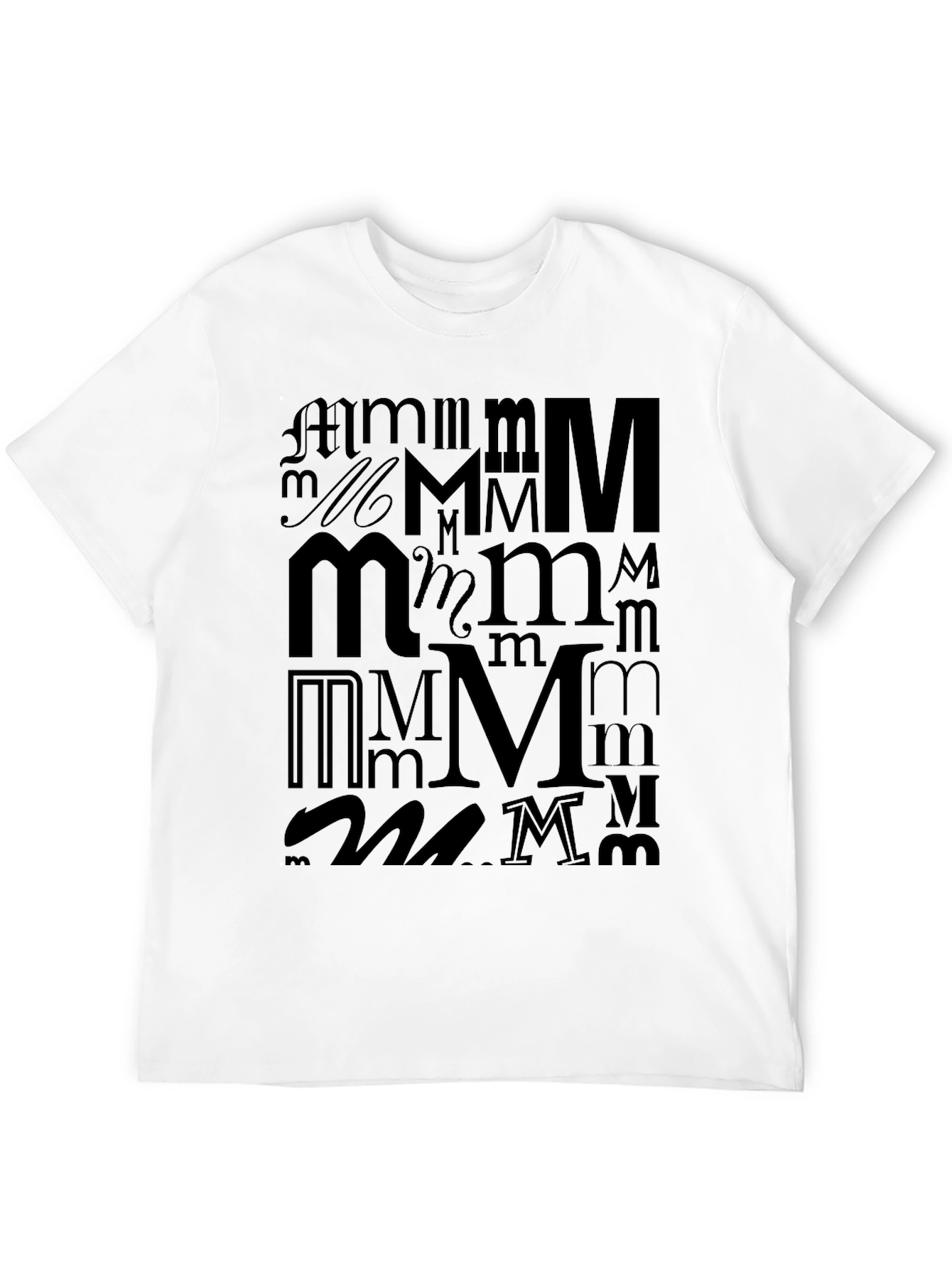 Black Letter "M" Black Graphic Tee view 12