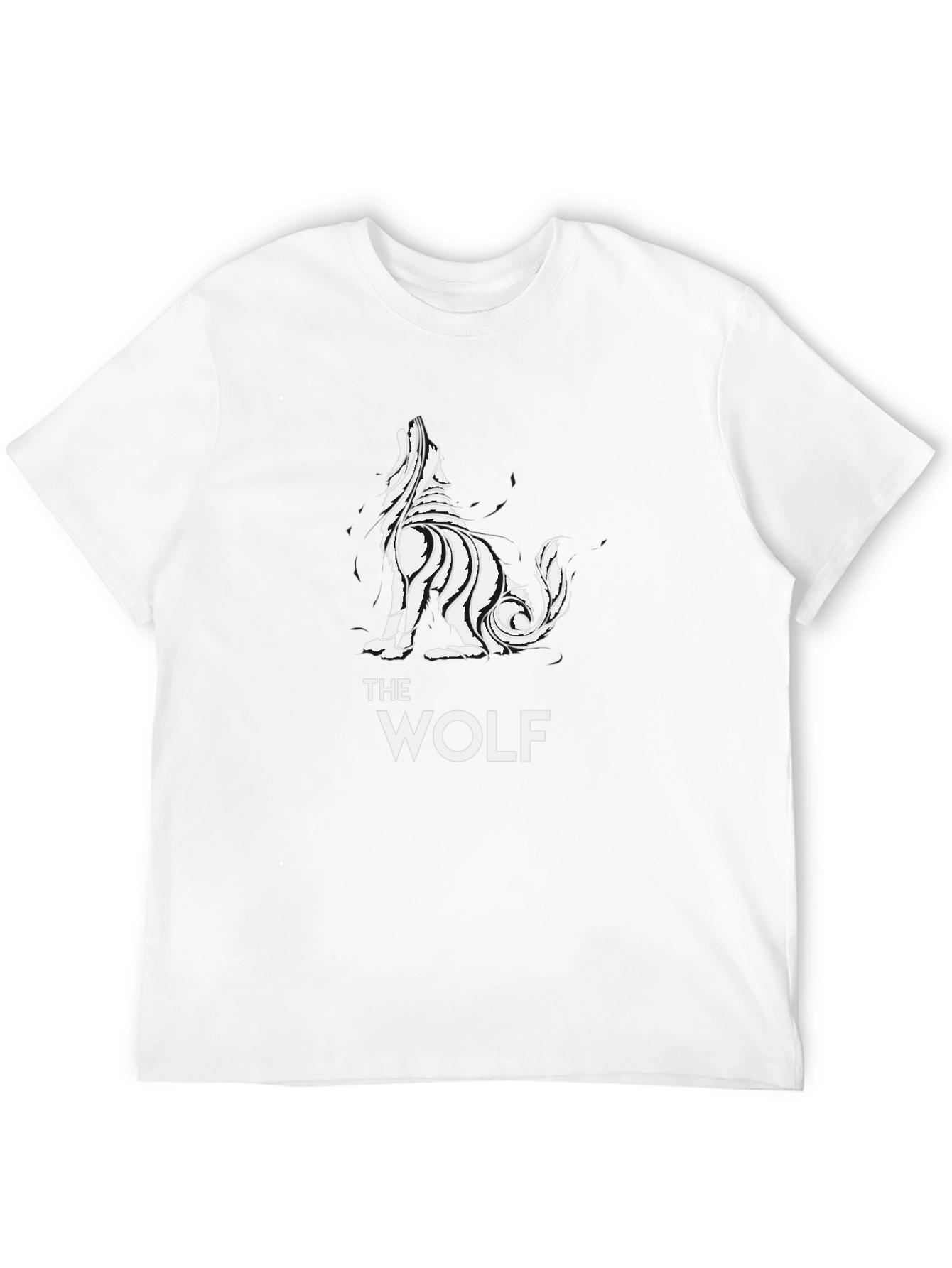 Black Tribal Wolf Graphic Tee - Black Cotton T-Shirt view 12